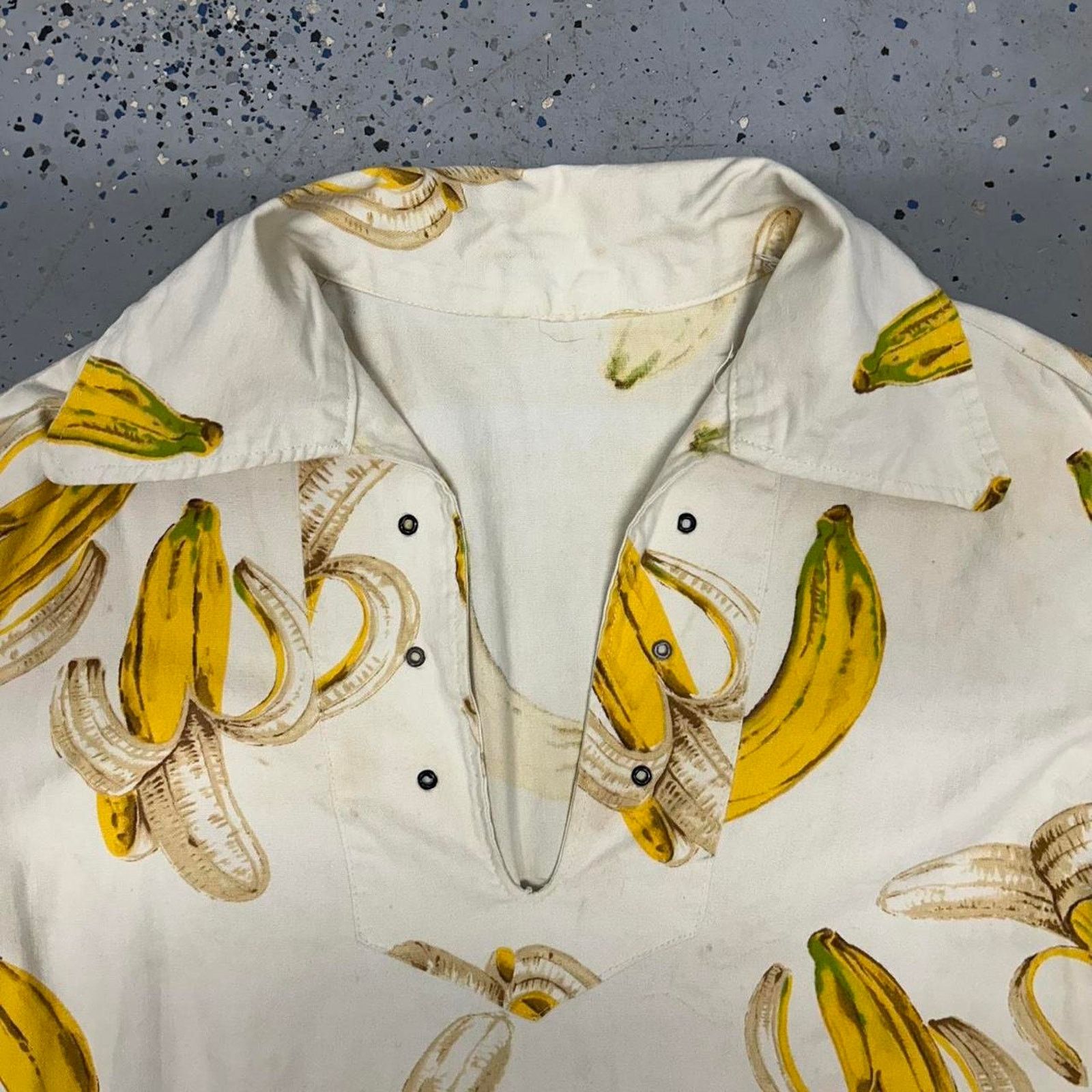 Other VTG Banana AOP Art deco novelty print string collar shirt Size US XL / EU 56 / 4 - 2 Thumbnail