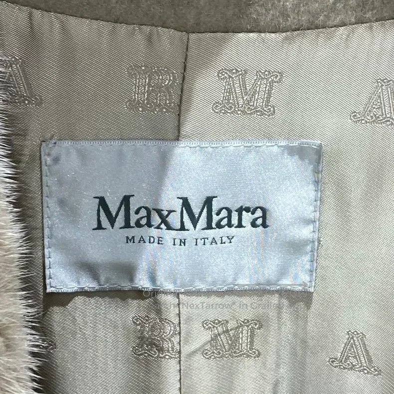 Max Mara Max Mara Oatmeal Color Mink Fur Collar Coat Size XS / US 0-2 / IT 36-38 - 4 Thumbnail