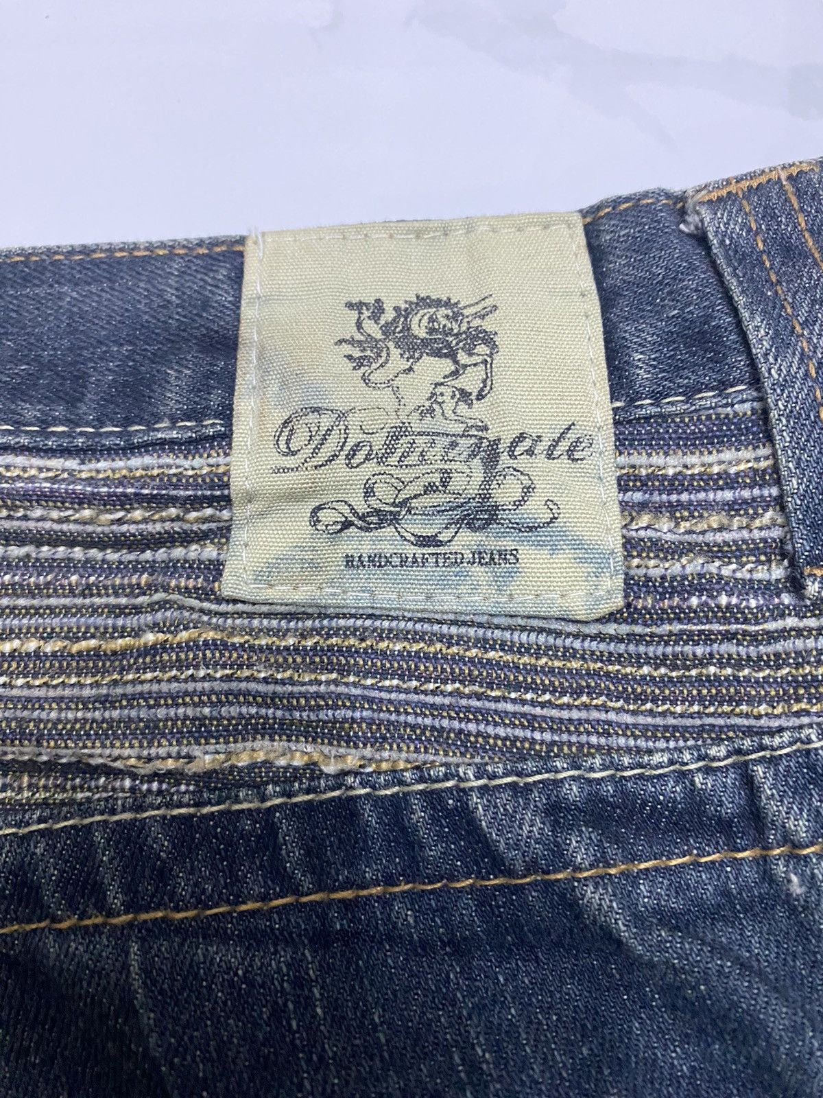 Japanese Brand RUSTY RIPPED🔥DOMINATE HANDCRAFTED DISTRESSED DENIM JEANS Size US 32 / EU 48 - 10 Thumbnail