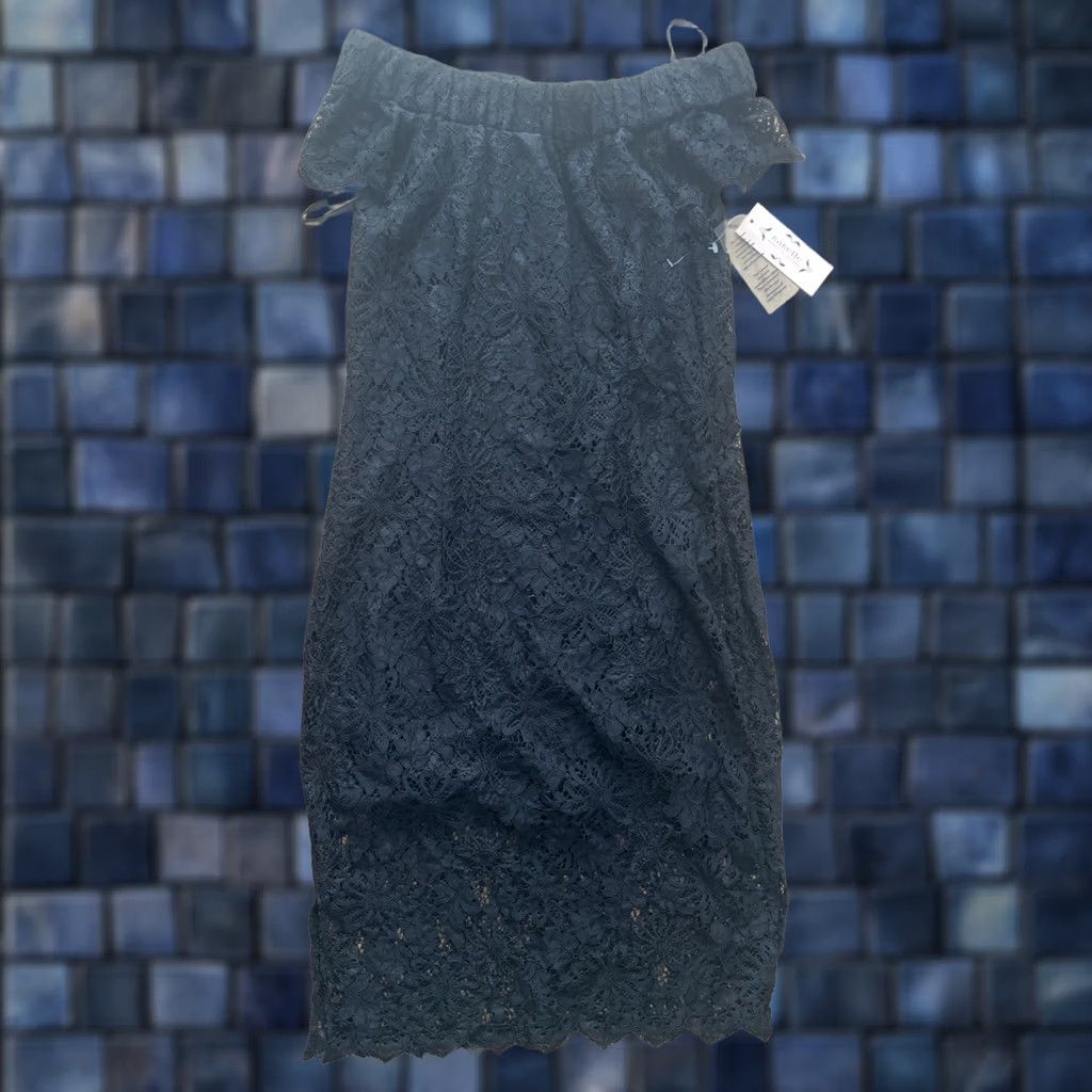 Nanette Lepore Nanette Lepore Off the Shoulder Lace Midi Dress Womens Size 6 Cocktail Party NWT Size M / US 6-8 / IT 42-44 - 1 Thumbnail