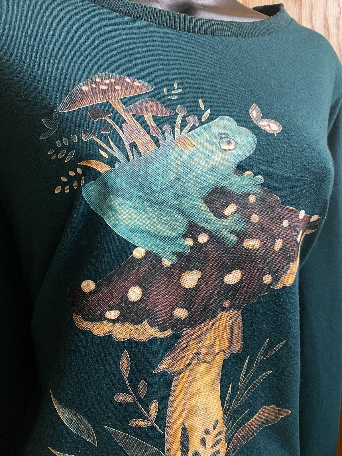 Other Green Sweater with Frog and Mushroom Design Size L / US 10 / IT 46 - 2 Thumbnail