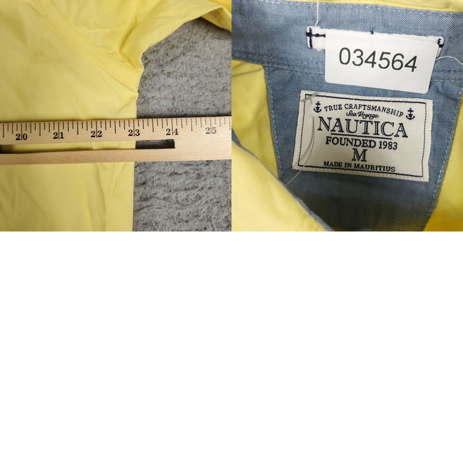 Nautica Nautica Shirt Mens XL Yellow Button-Up Long Sleeve Cotton Size US XL / EU 56 / 4 - 8 Thumbnail