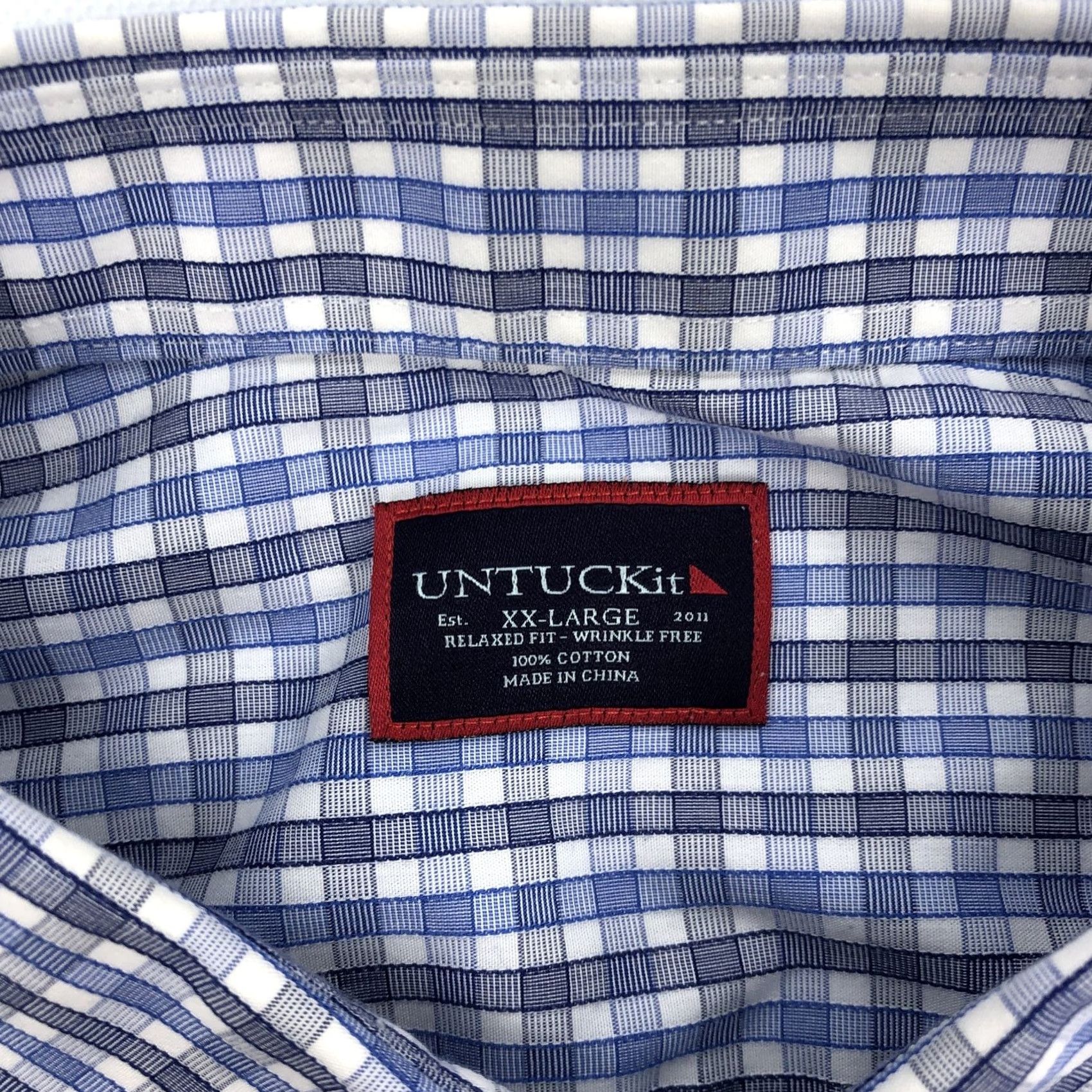 UNTUCKit UNTUCKit 2XL Relaxed Fit Button-Down Shirt Plaid Check Long Sleeve Wrinkle Resistant Casual Business Travel Mens Size US XXL / EU 58 / 5 - 4 Thumbnail