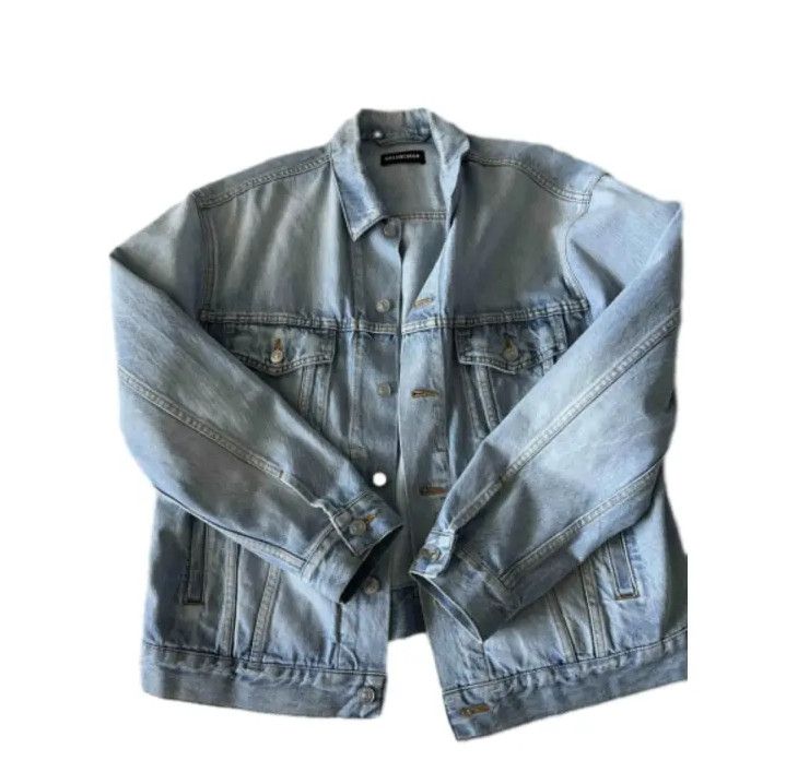 Balenciaga Balenciaga Logo Denim Jacket for Men Size US M / EU 48-50 / 2 - 1 Thumbnail