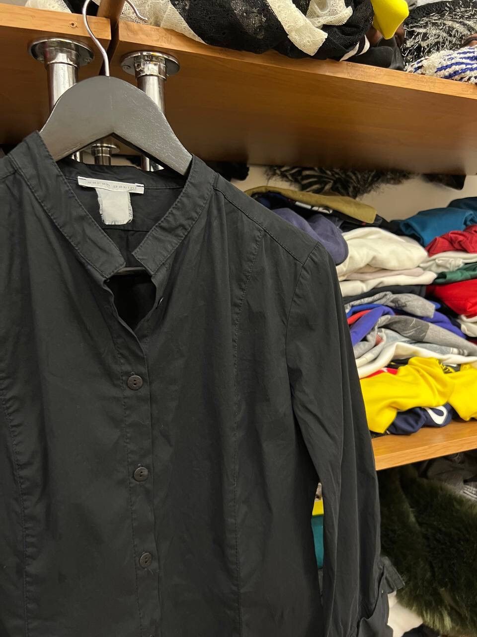Japanese Brand × Sarah Pacini Sarah Pacini Vintage Luxury Black Basic Shirt Size M / US 6-8 / IT 42-44 - 3 Thumbnail