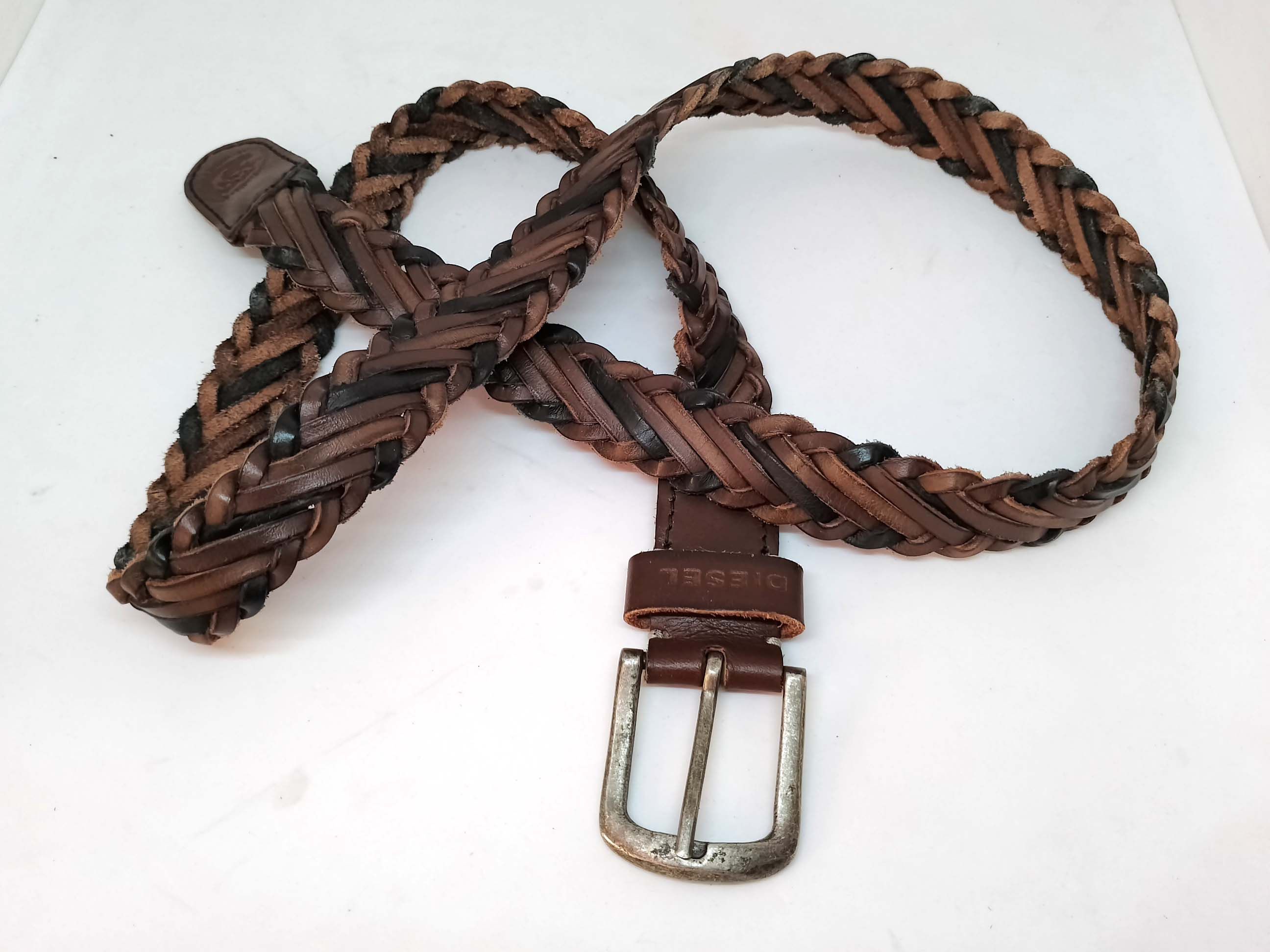 Diesel Brown Leather Diesel Braided Belt Size 100/40 Size ONE SIZE - 13 Thumbnail