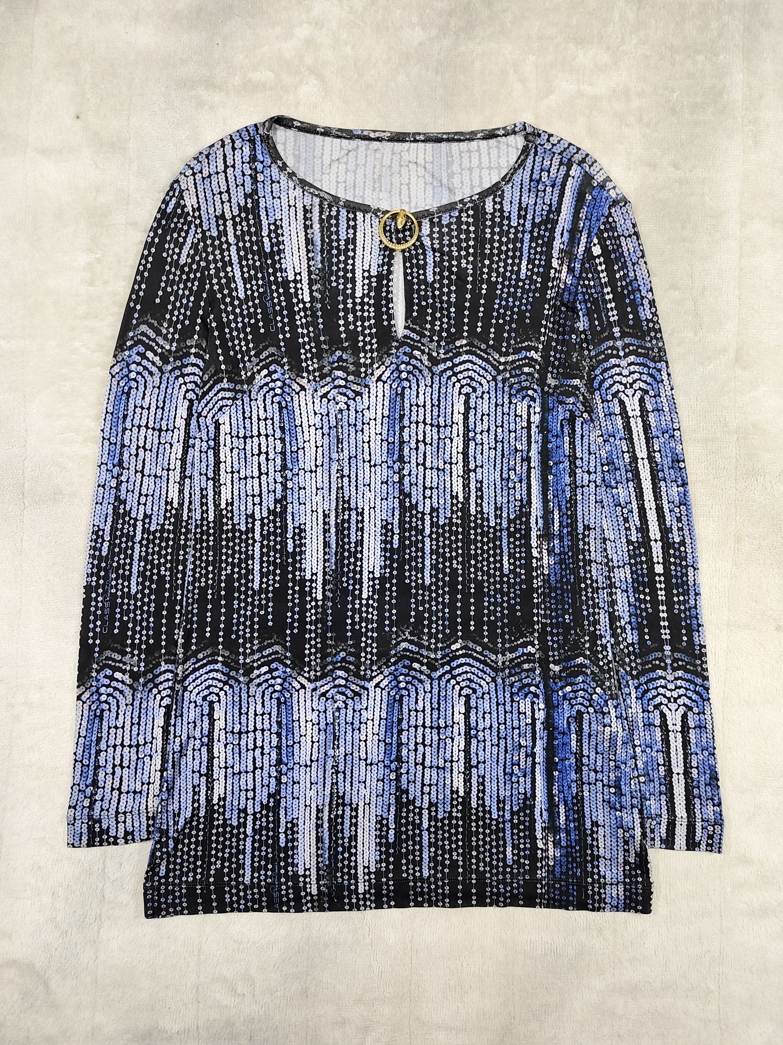 Cavalli Class 00s Cavalli Class- Abstract Chain Sequin Print Keyhole Tunic Size M / US 6-8 / IT 42-44 - 5 Thumbnail