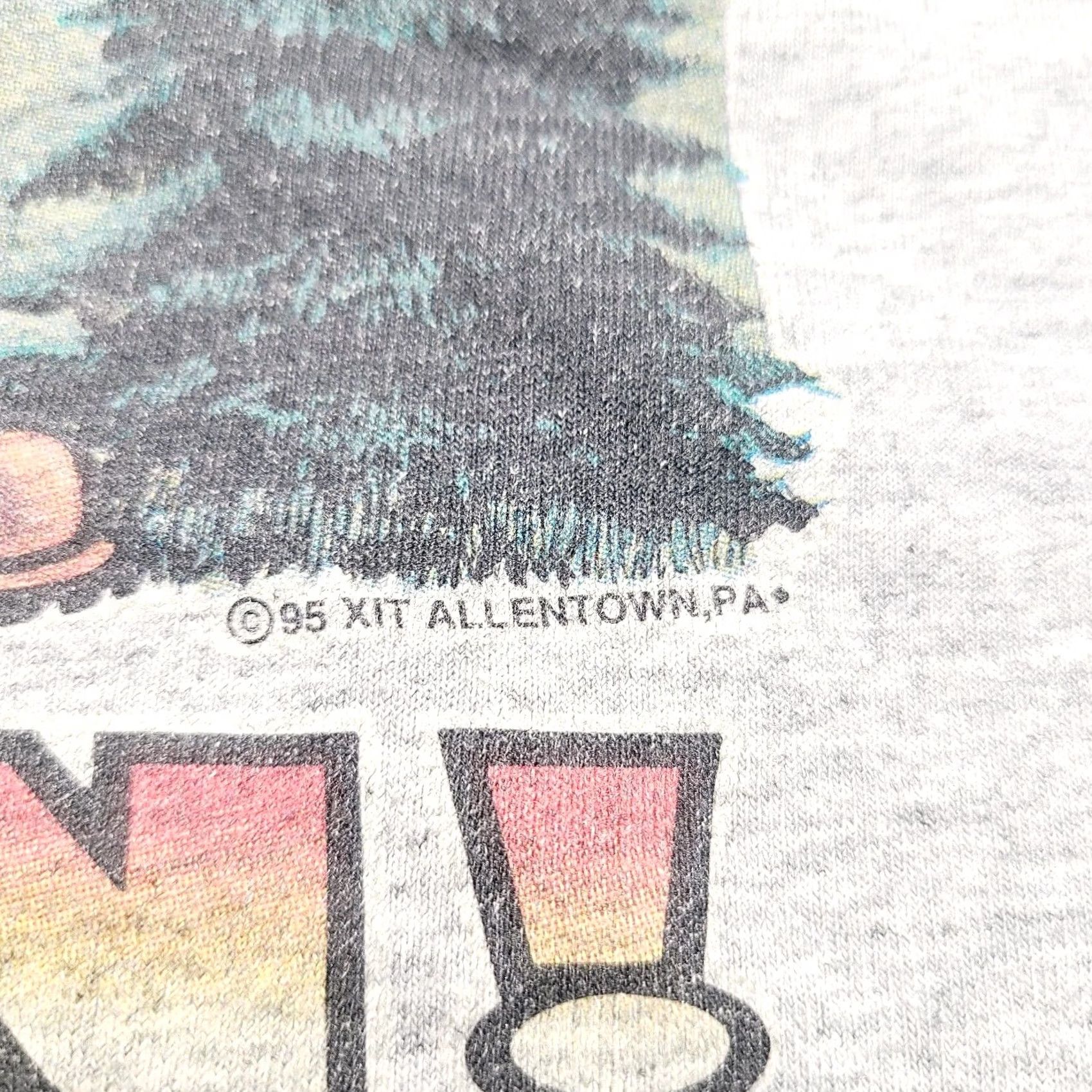 Fruit Of The Loom VINTAGE Deer Hunting T Shirt Comedy Art Work 1995 Allentown,PA Men's Size XL Gray Short Sleeve Crew Neck Cotton Size US XL / EU 56 / 4 - 3 Thumbnail