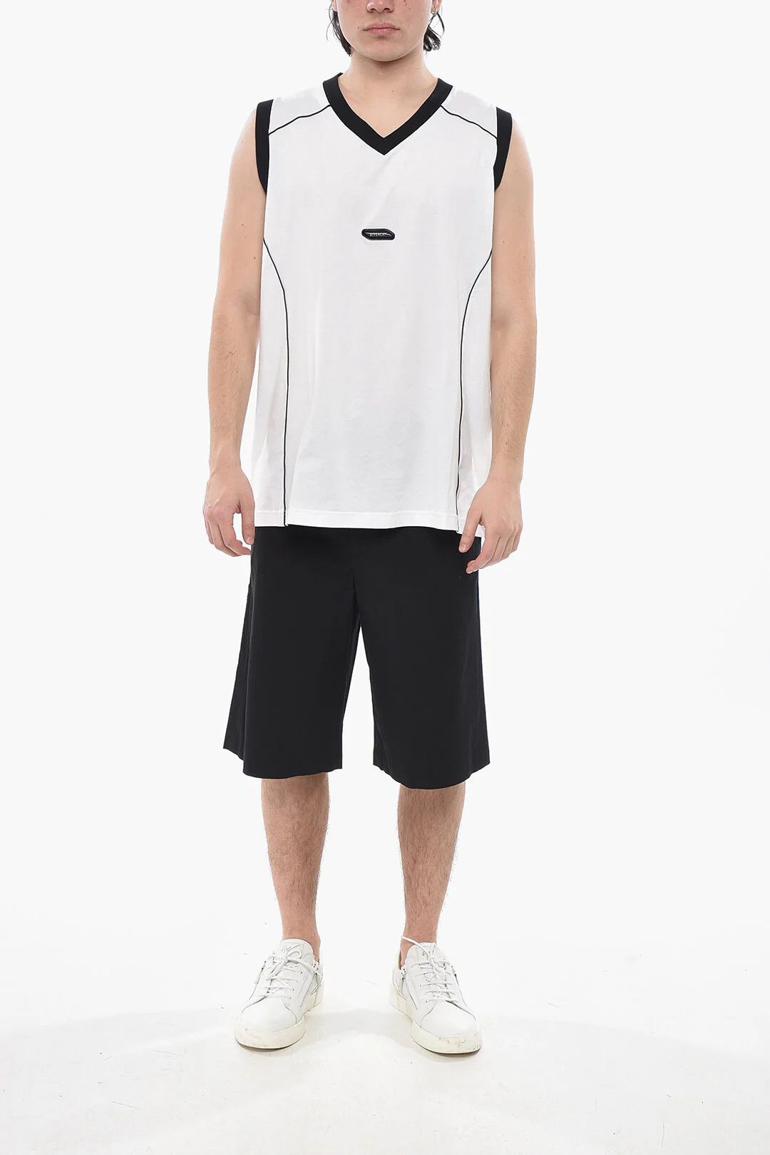 Givenchy og1mm0326 V-Neck Cotton Tank Top in White Size US S / EU 44-46 / 1 - 4 Thumbnail