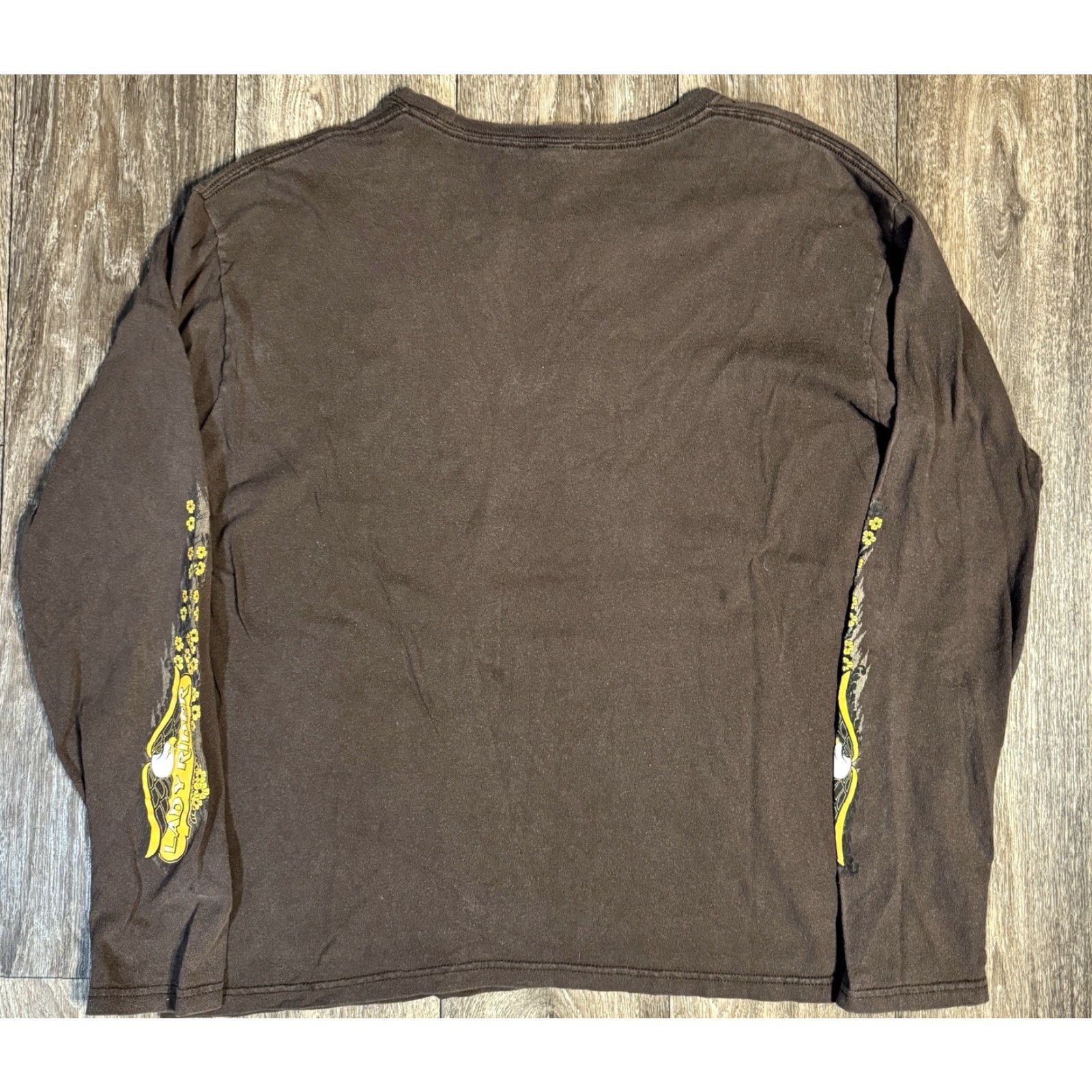 Anvil VINTAGE Lady Rider Women’s Motorcycle Biker Brown Longsleeve Y2K T-Shirt L Size L / US 10 / IT 46 - 7 Thumbnail