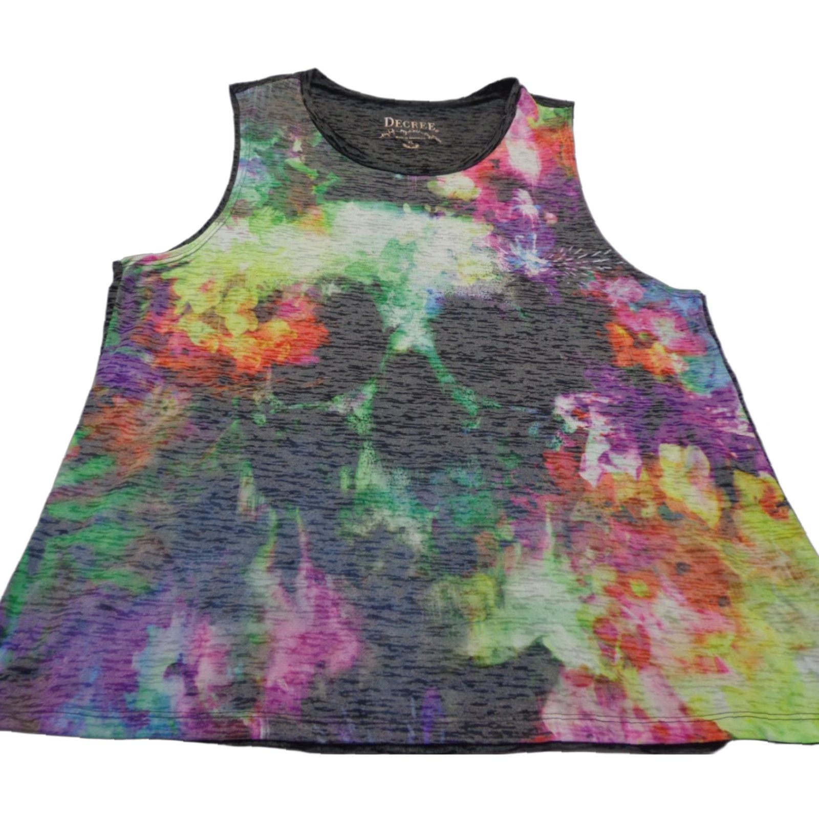 Decree Decree Tie Dye Women’s Sleeveless Tank Top XL Casual Sleeveless Multicolor Shirt Womens Size XL / US 12-14 / IT 48-50 - 1 Thumbnail