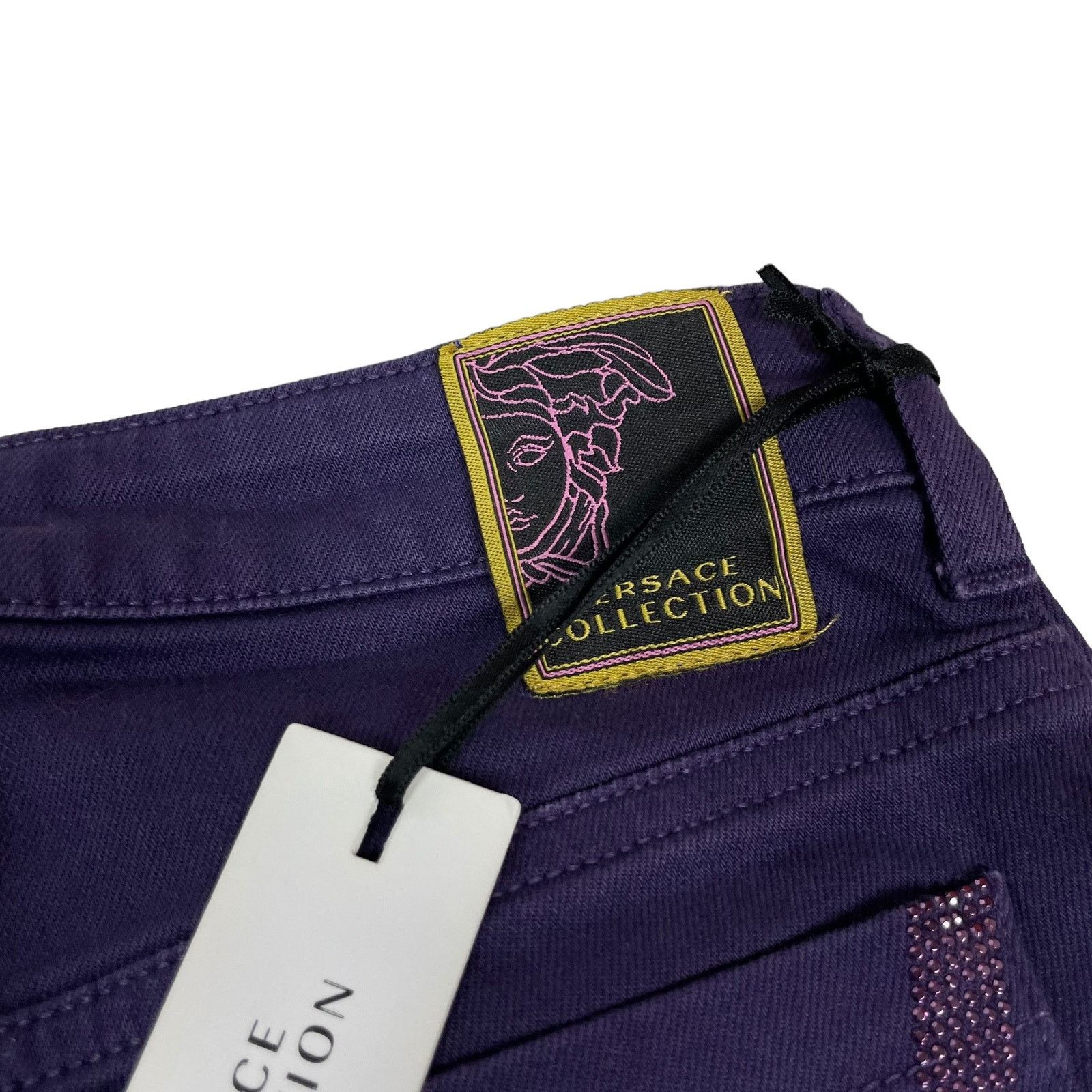 Versace Versace Women's Purple Denim Beaded Slim Fit Skinny Jeans 27 Size 27" / US 4 / IT 40 - 5 Thumbnail