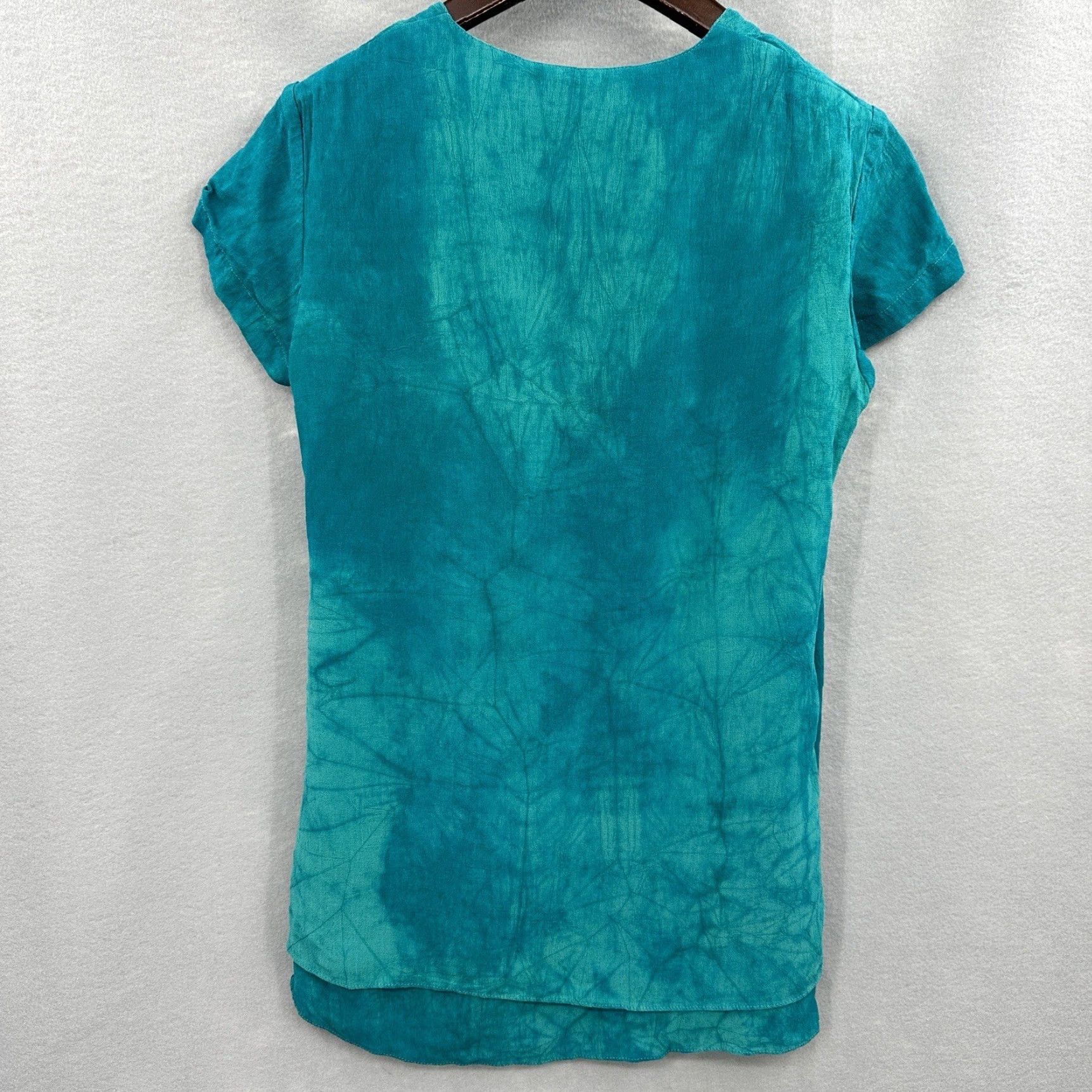 Vintage VINTAGE Dorothy Schoelen Blouse Womens Petite Small Wrap USA Y2K Retro 90s Blue Size S / US 4 / IT 40 - 6 Thumbnail