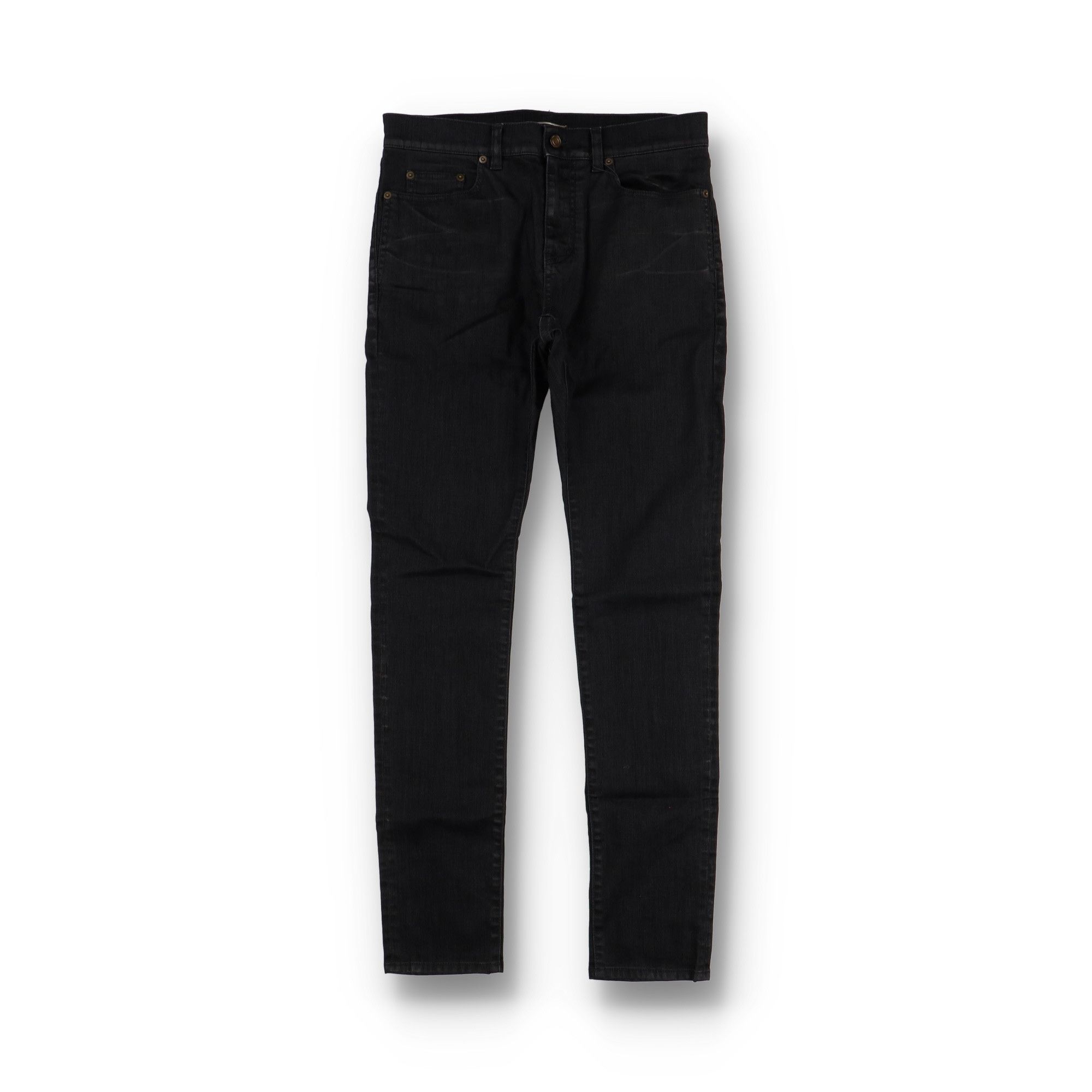 Saint Laurent Paris D10 Black Lightly Waxed Skinny Jeans Size US 30 / EU 46 - 1 Thumbnail