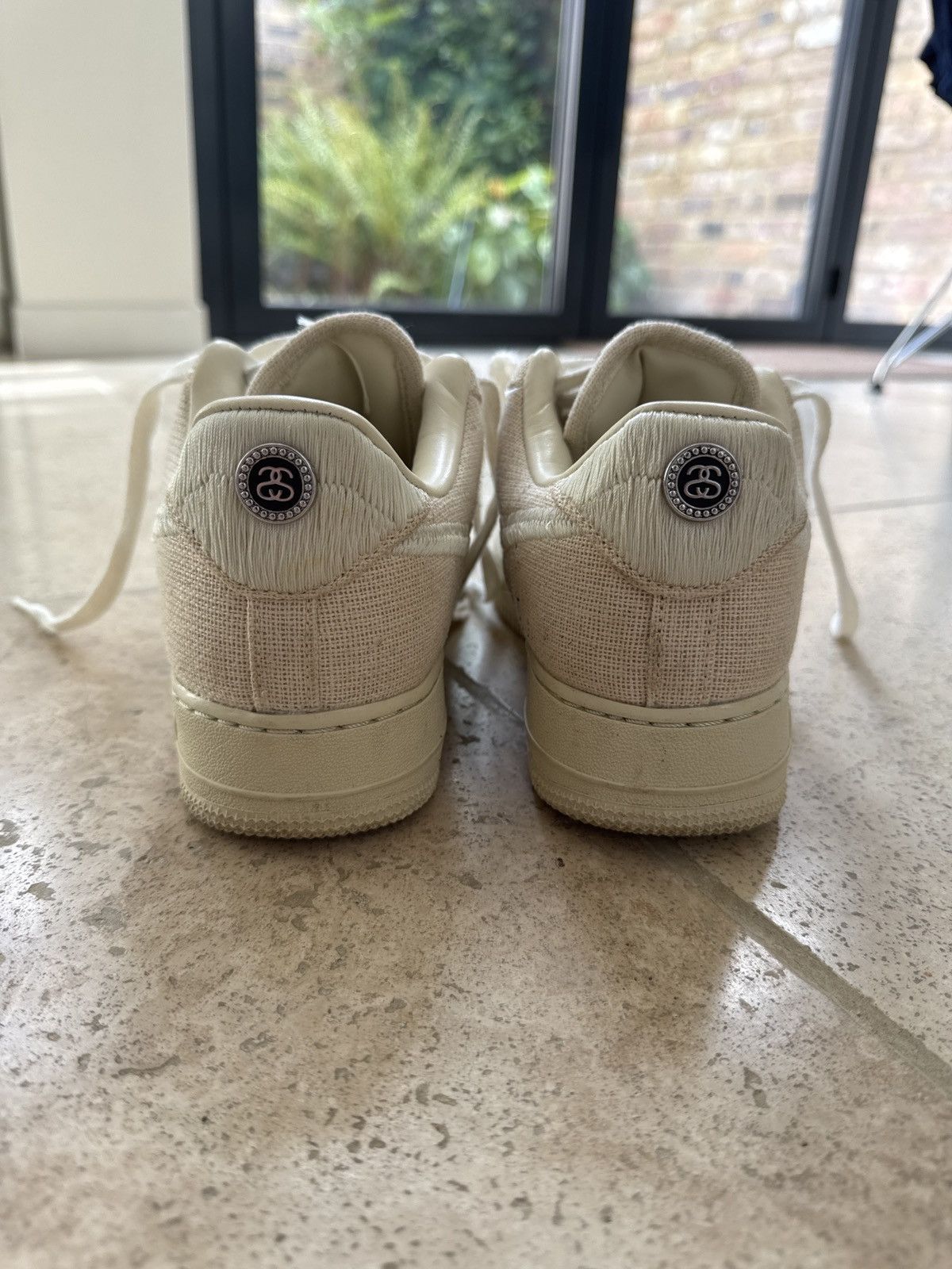 Nike NIKE AIR FORCE 1 LOW STUSSY FOSSIL STONE TRAINERS UK 7 Size US 8 / EU 41 - 2 Thumbnail