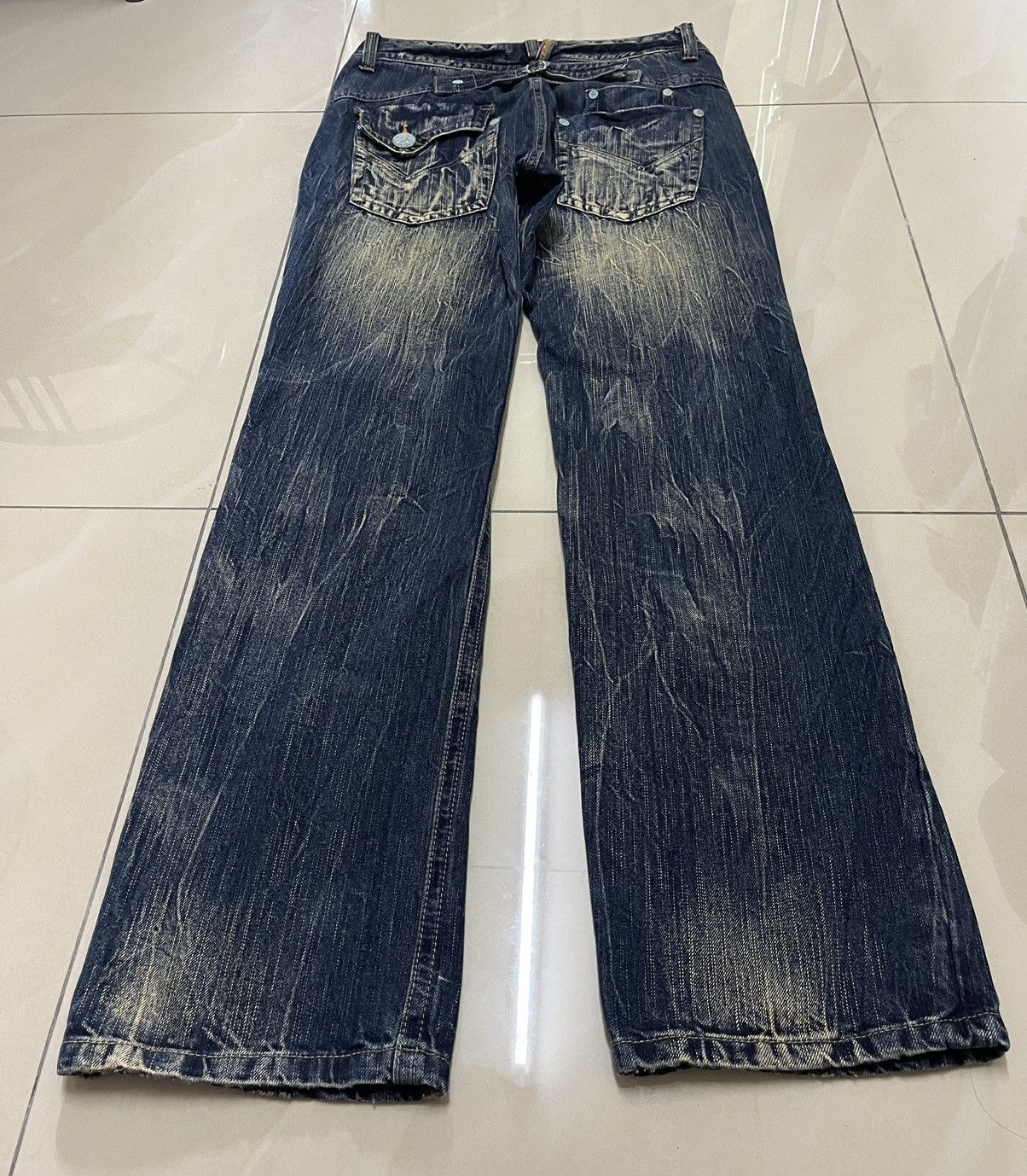 If Six Was Nine blow by blue distressed mud rusty thunder denim buckle back Size US 32 / EU 48 - 20 Thumbnail