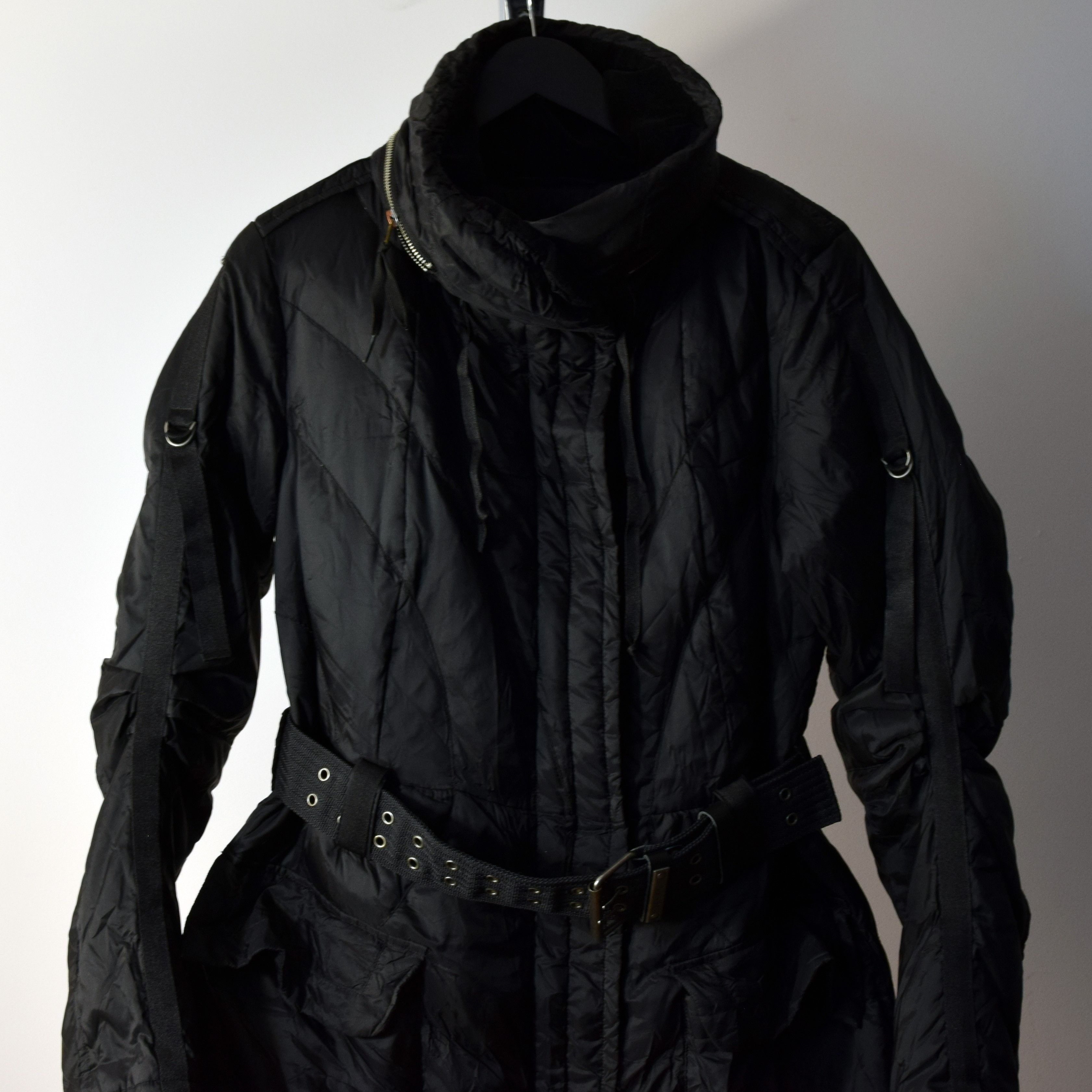 Marithe + Francois Girbaud × Vintage Marithe Francois Girbaud Black Hooded Long Coat Jacket Size S / US 4 / IT 40 - 4 Thumbnail