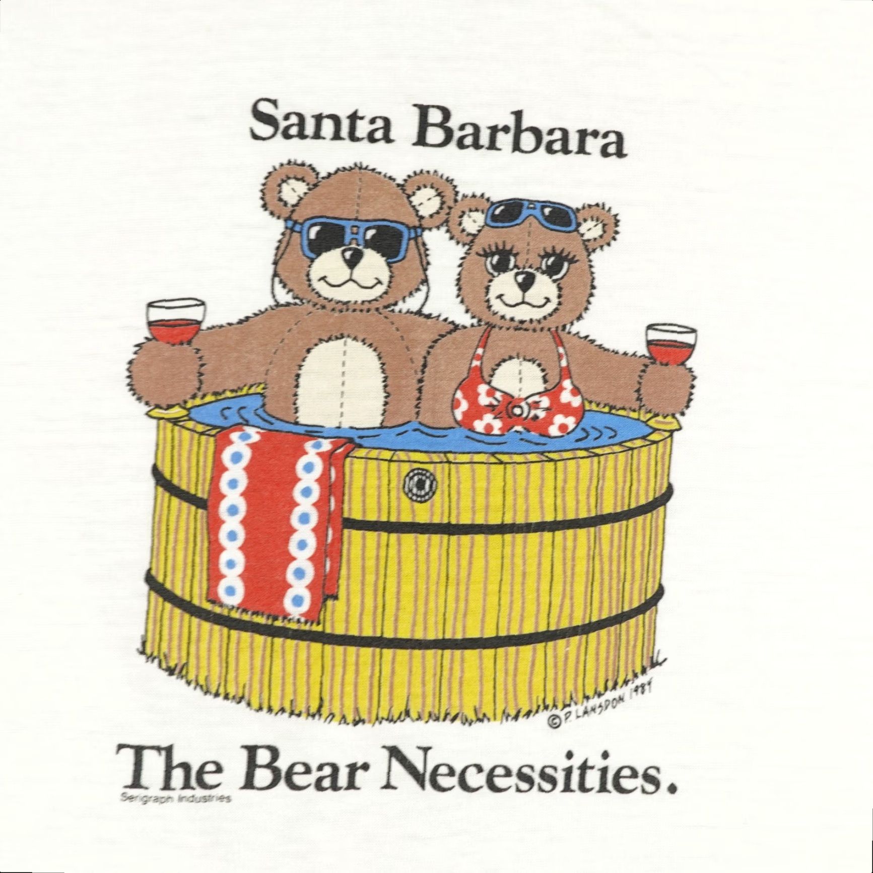 Vintage VINTAGE Santa Barbara Shirt Mens L Sleeveless Tank 80s Stedman Cotton Polyester White Graphic Print Bear Necessities Beach California Outdoors Mens Size US L / EU 52-54 / 3 - 2 Thumbnail