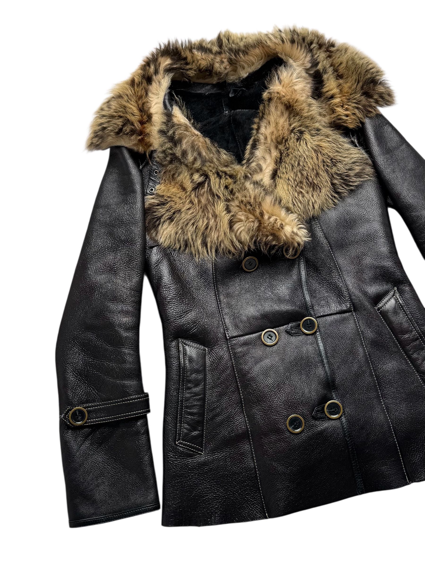 Vintage 90's Real Sheepskin Coat(V255) Size XS / US 0-2 / IT 36-38 - 2 Thumbnail