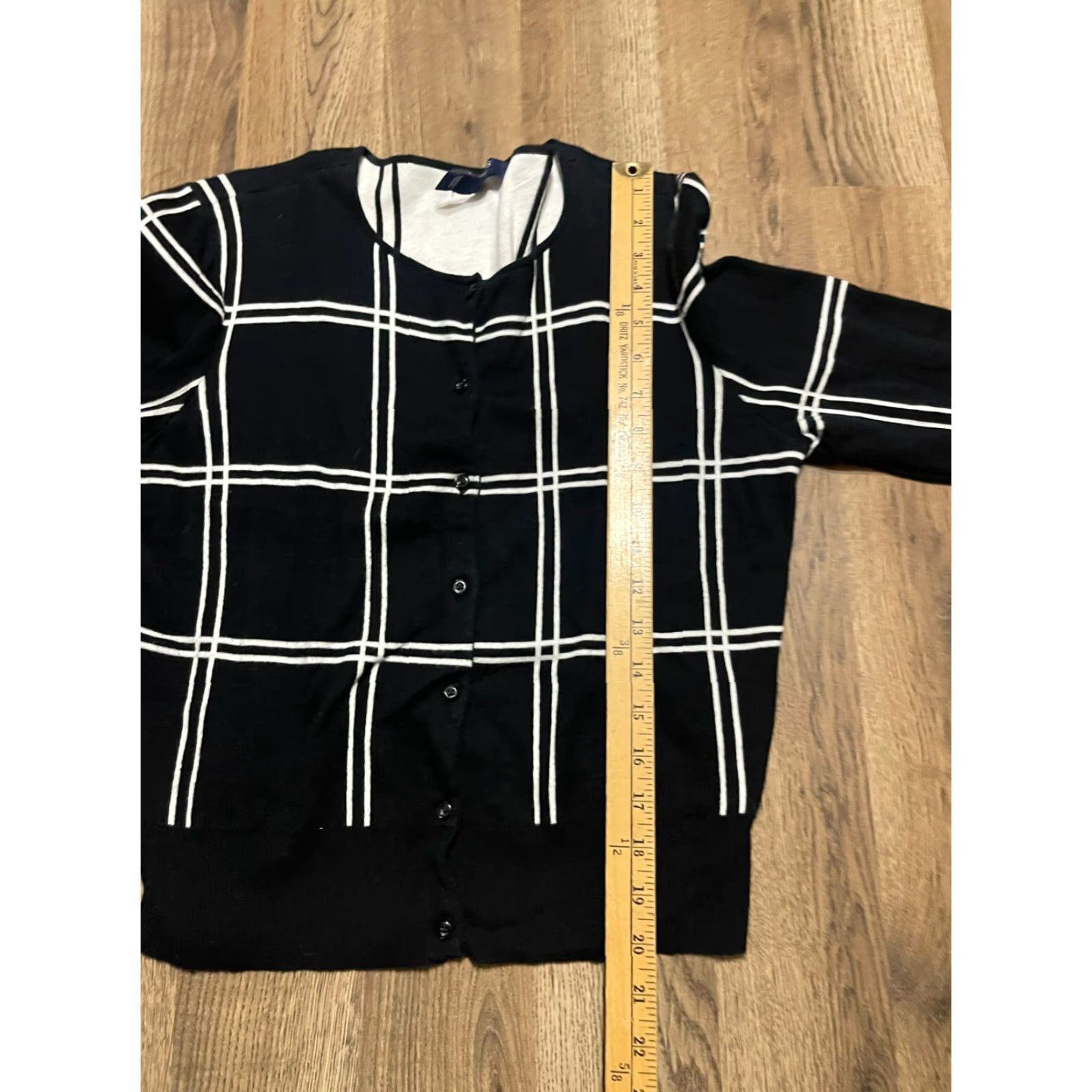 Chaps Chaps Shirt, Women's Size Medium, Button Up, Long Sleeve, Black White, Casual, Women, Regular Fit, Modern, Fall Spring Summer Size M / US 6-8 / IT 42-44 - 6 Thumbnail