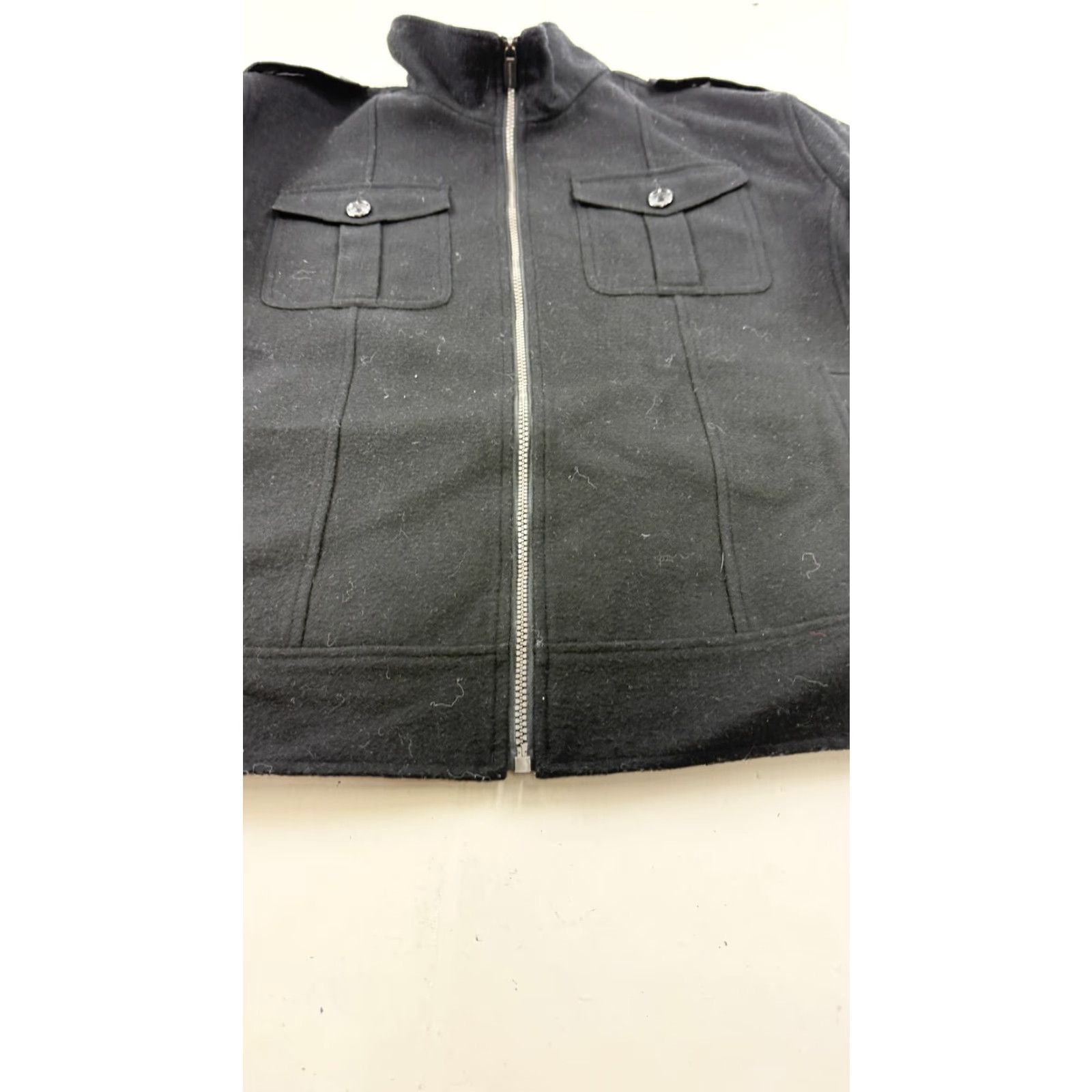 Michael Kors Michael Kors Jacket Mens XL Black Wool Blend Military Zip Front Pockets Size US XL / EU 56 / 4 - 2 Thumbnail