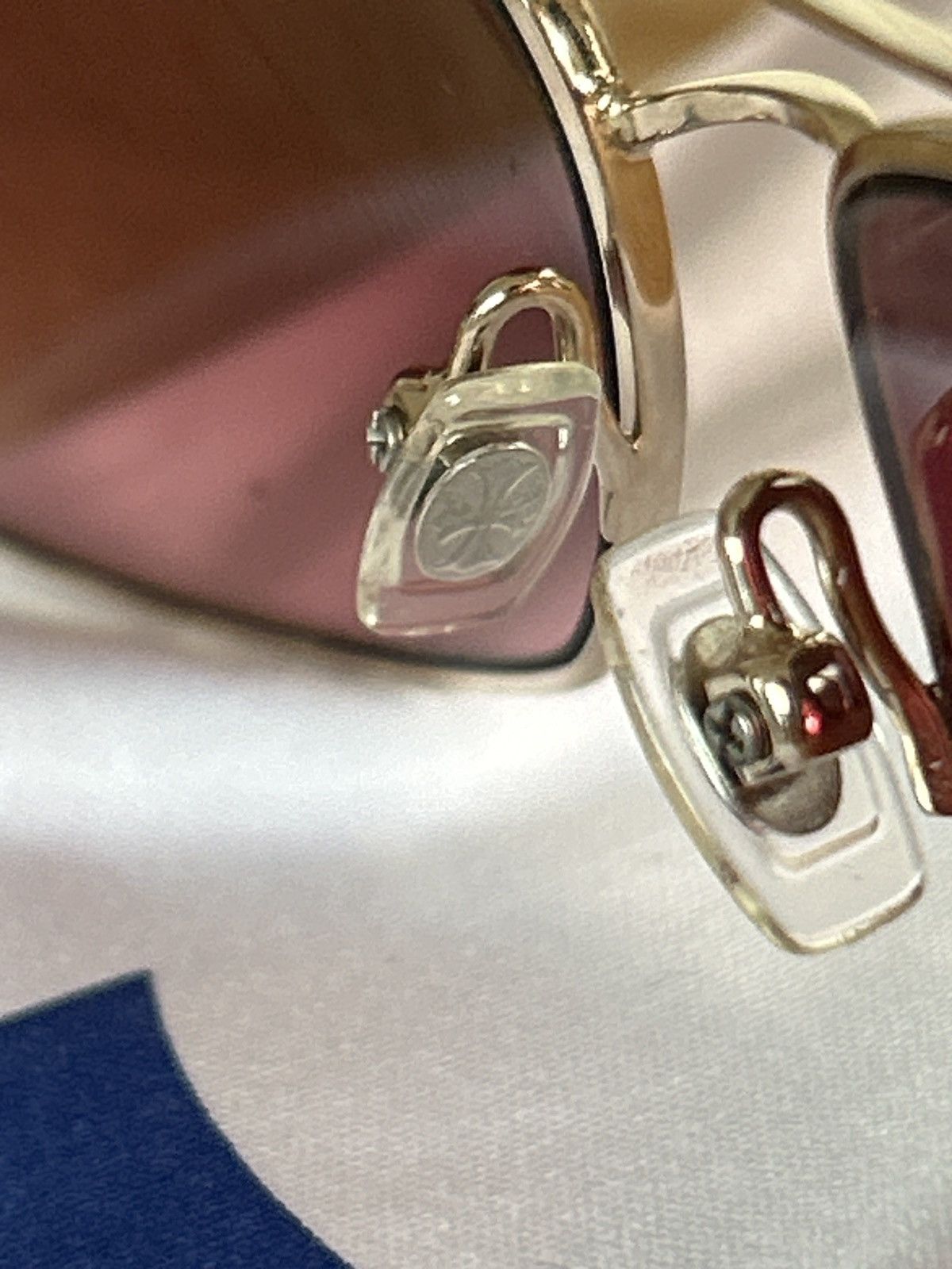 Chrome Hearts CH Pink lense White Leather ‘Galaxie’ Sunglasses Size ONE SIZE - 7 Thumbnail