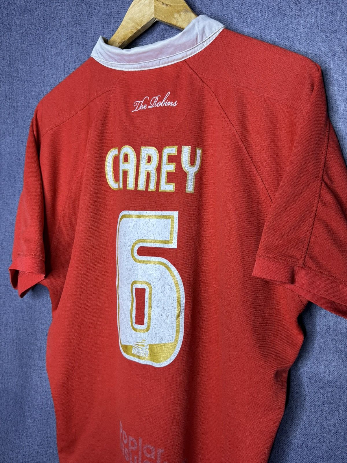 Vintage Vintage Bristol City Carey #6 Jersey Home Football Shirt Size US XL / EU 56 / 4 - 4 Thumbnail