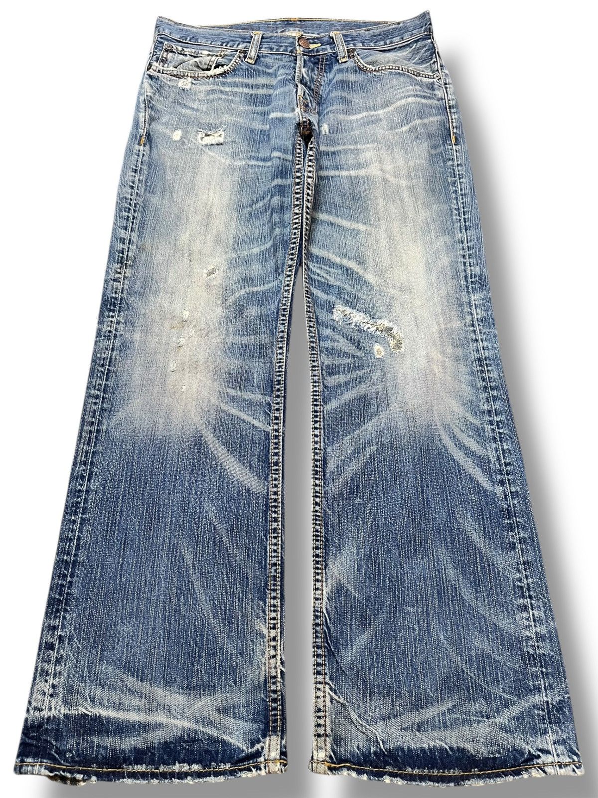 Ruehl No. 925 Vintage Ruehl No.925 Low Rise Bootcut Ripped Denim Size US 34 / EU 50 - 1 Thumbnail