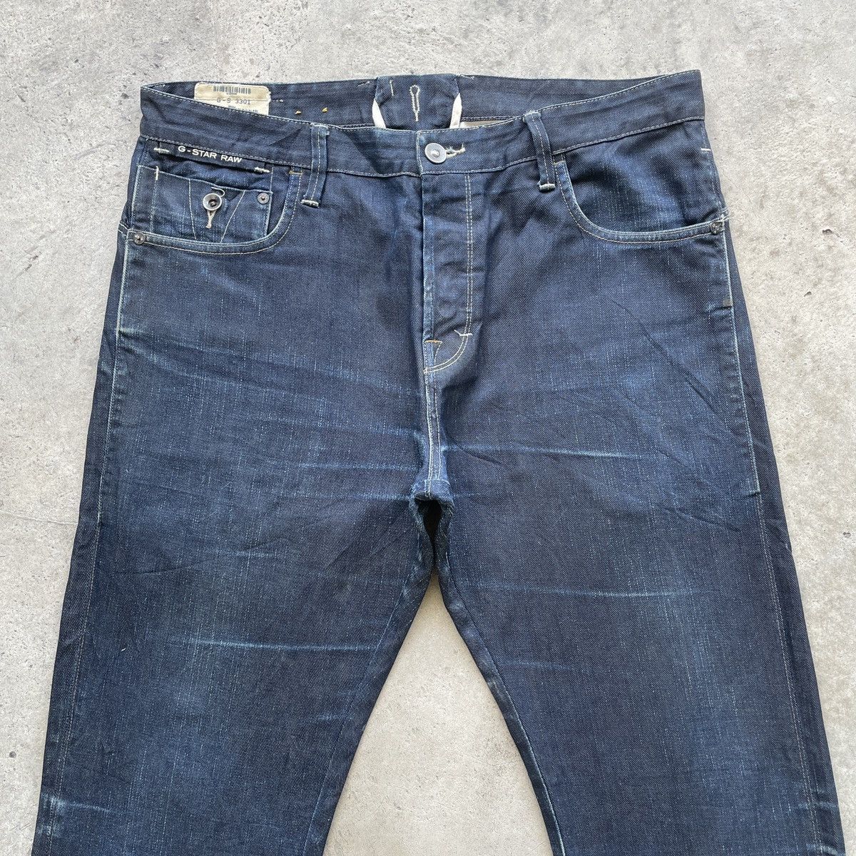 G-Star Vintage G-Star Raw 3301 Dark Blue Jeans Denim Pants W37 Size US 37 - 3 Thumbnail