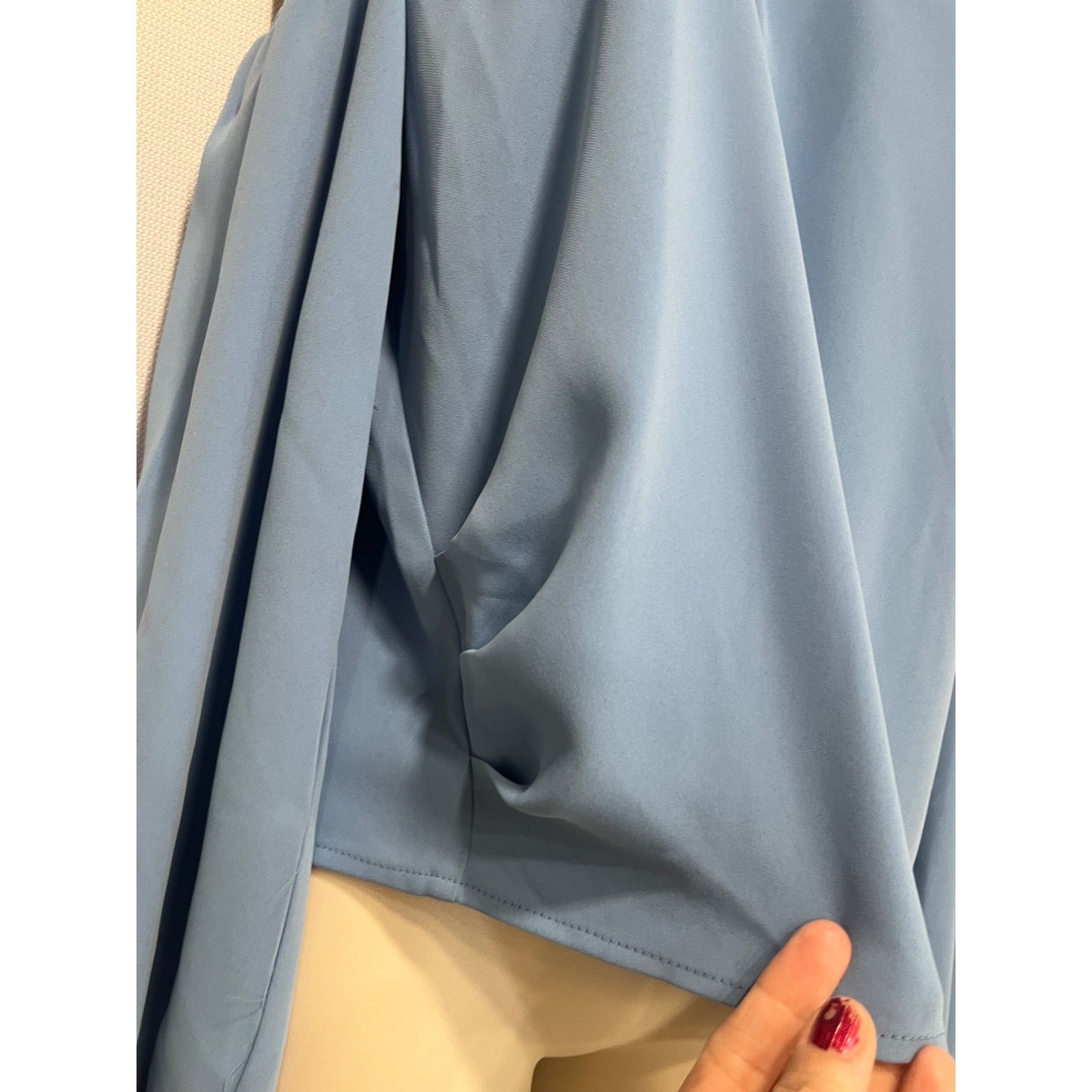Other Open Edit Pleated Asymmetric Top, Blue Lake, M Size M / US 6-8 / IT 42-44 - 6 Thumbnail