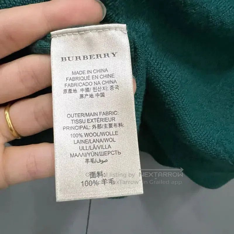 Burberry Burberry Green Wool V-Neck Sweater for Women. Size M / US 6-8 / IT 42-44 - 3 Thumbnail