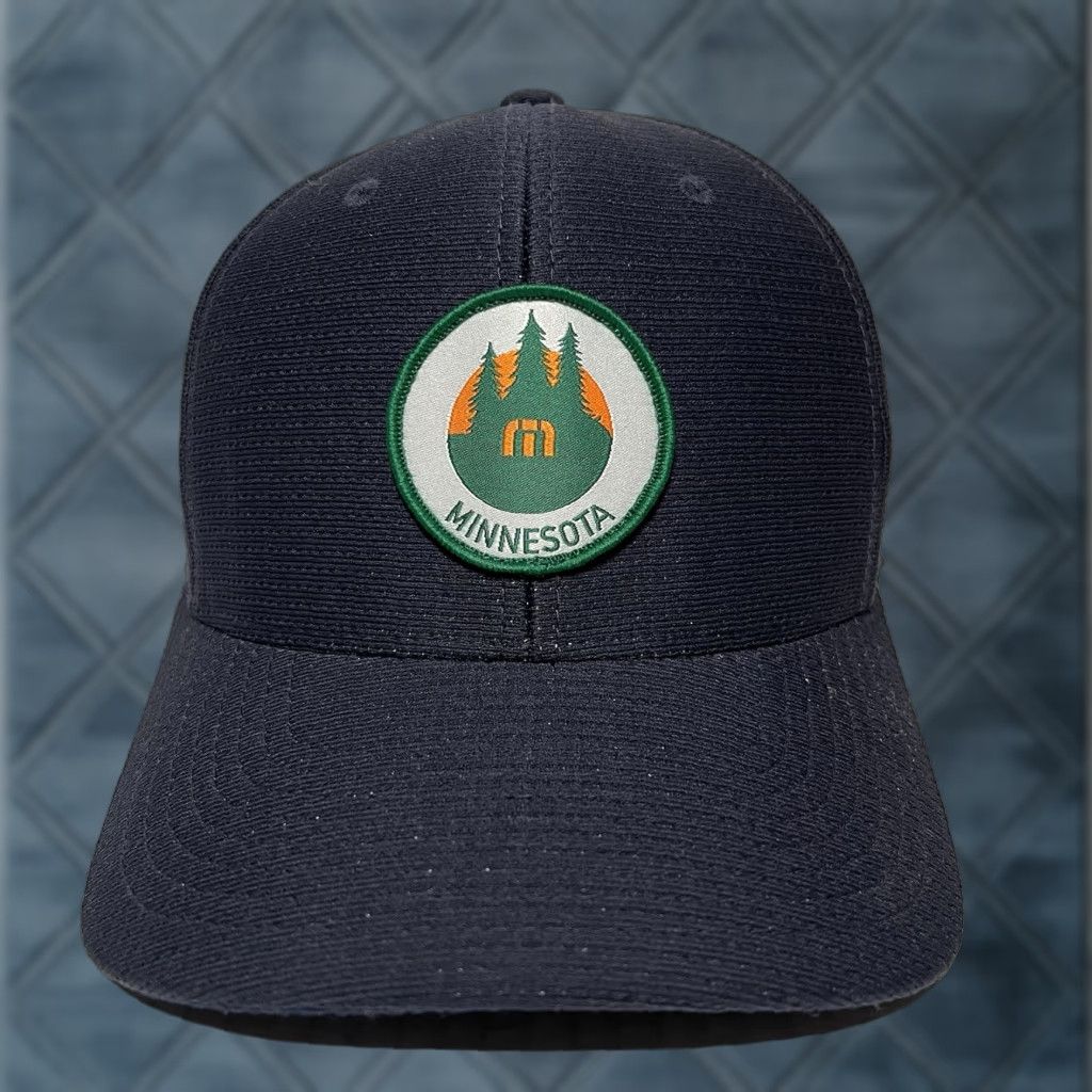 TravisMathew VINTAGE Travis Mathew Golf Hat Cap Minnesota Logo Navy Blue Flexfit S/M Medium Men Golf Hat Adjustable Breathable Lightweight 90s USA Mens Size ONE SIZE - 1 Thumbnail