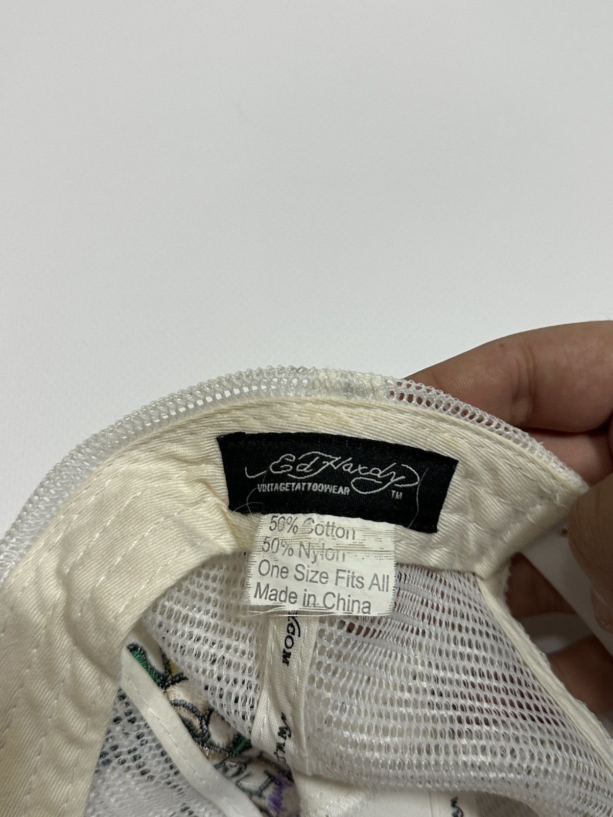 Ed Hardy × Vintage Vintage Ed Hardy Rhinestones Skull WebTrucker Hat Cap Size ONE SIZE - 10 Thumbnail