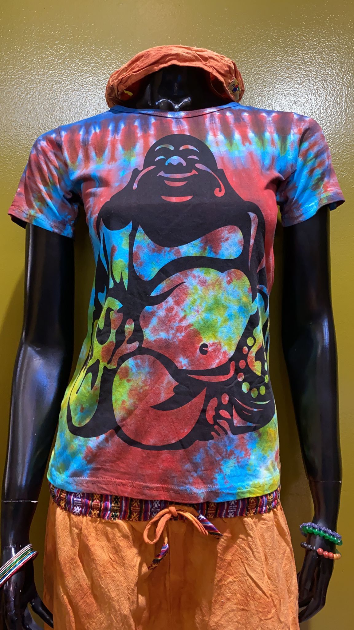 Other Laughing Buddha Painted Cotton Babydoll Tee Shirt Size L / US 10 / IT 46 - 1 Preview