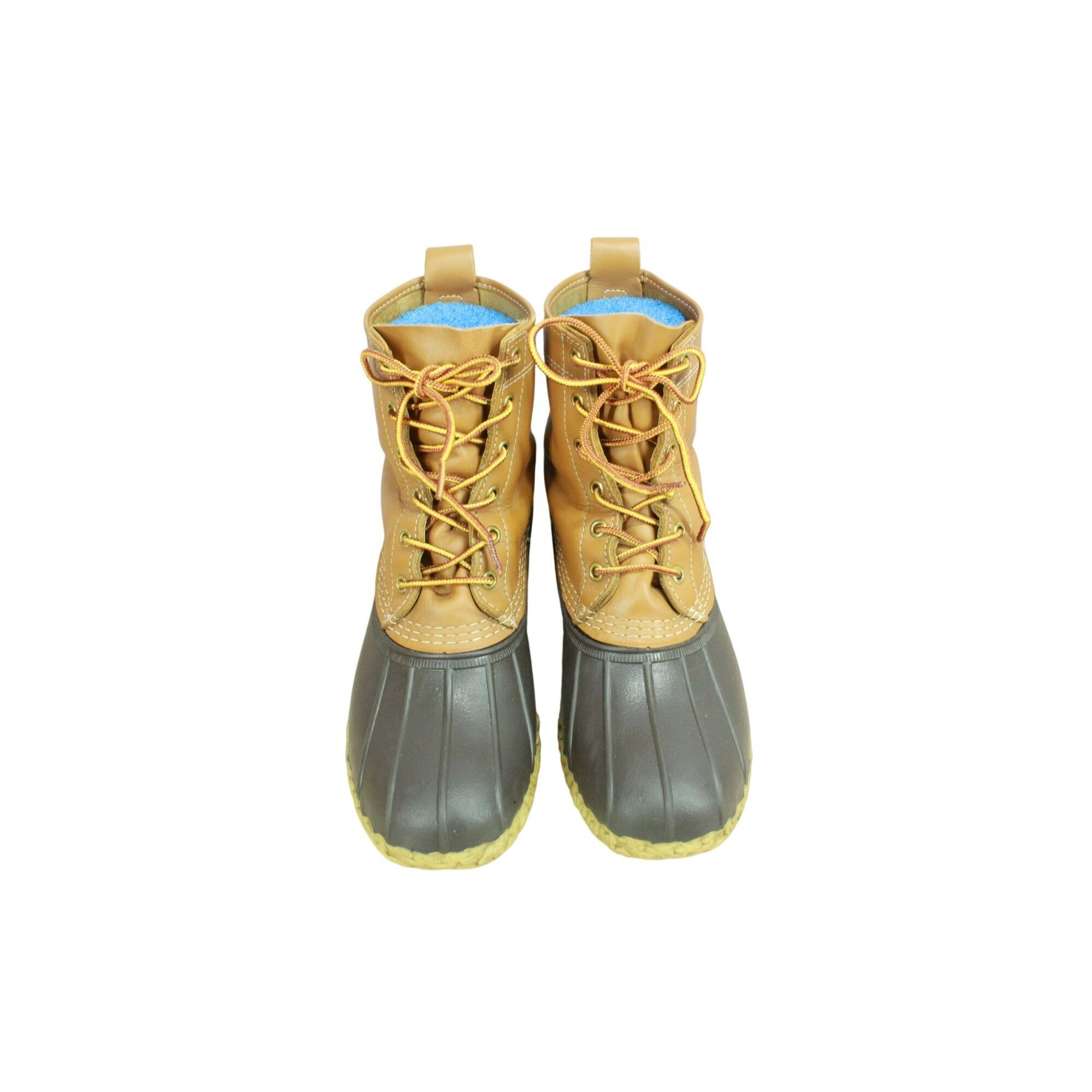 Leather LL Bean Women's Leather 8" Lace Up Unlined Ankle Duck Boots Size US 10 / IT 40 - 5 Thumbnail