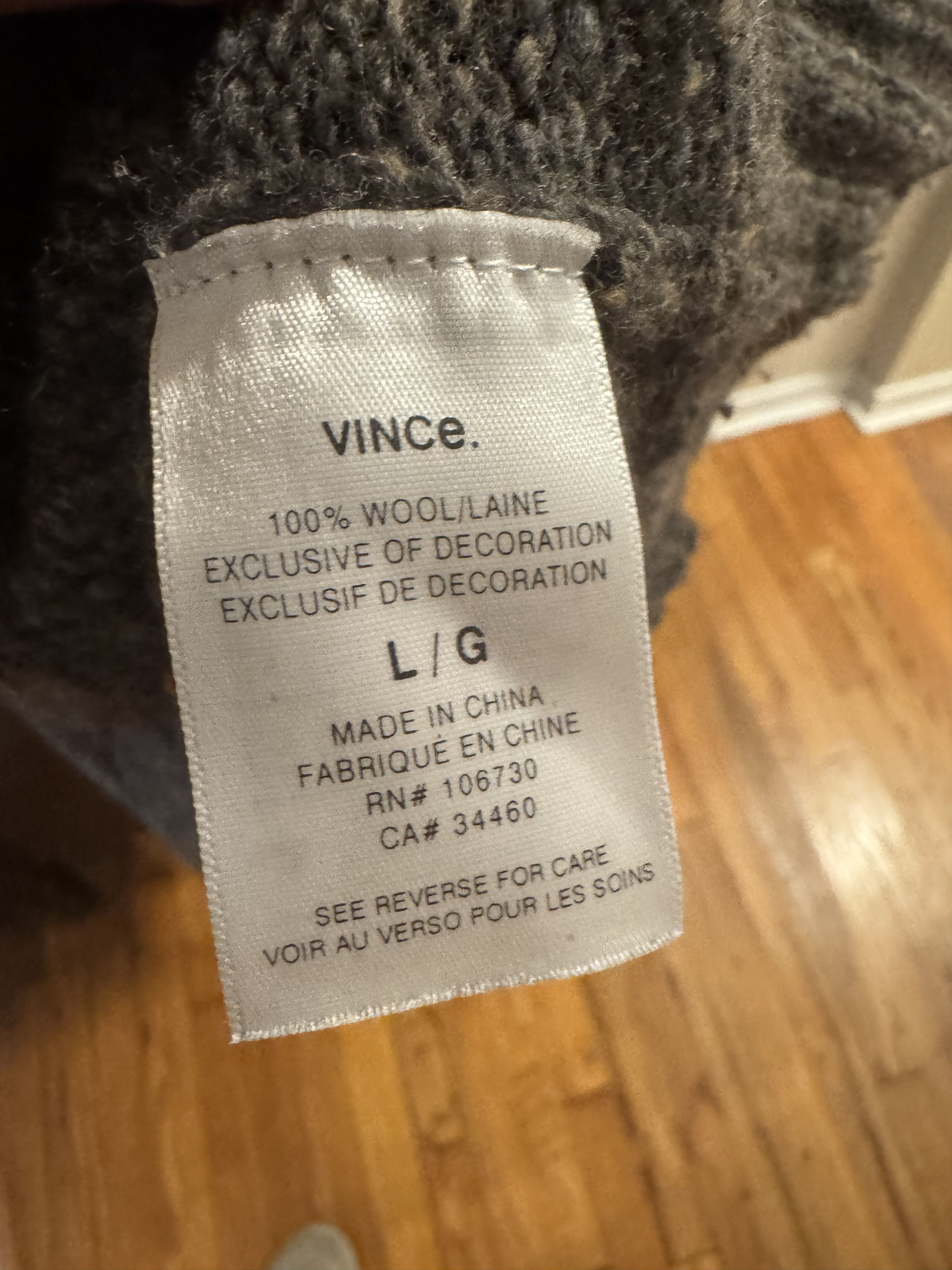 Vince Vince Wool Sweater. No Defects. US L. Size US L / EU 52-54 / 3 - 2 Thumbnail