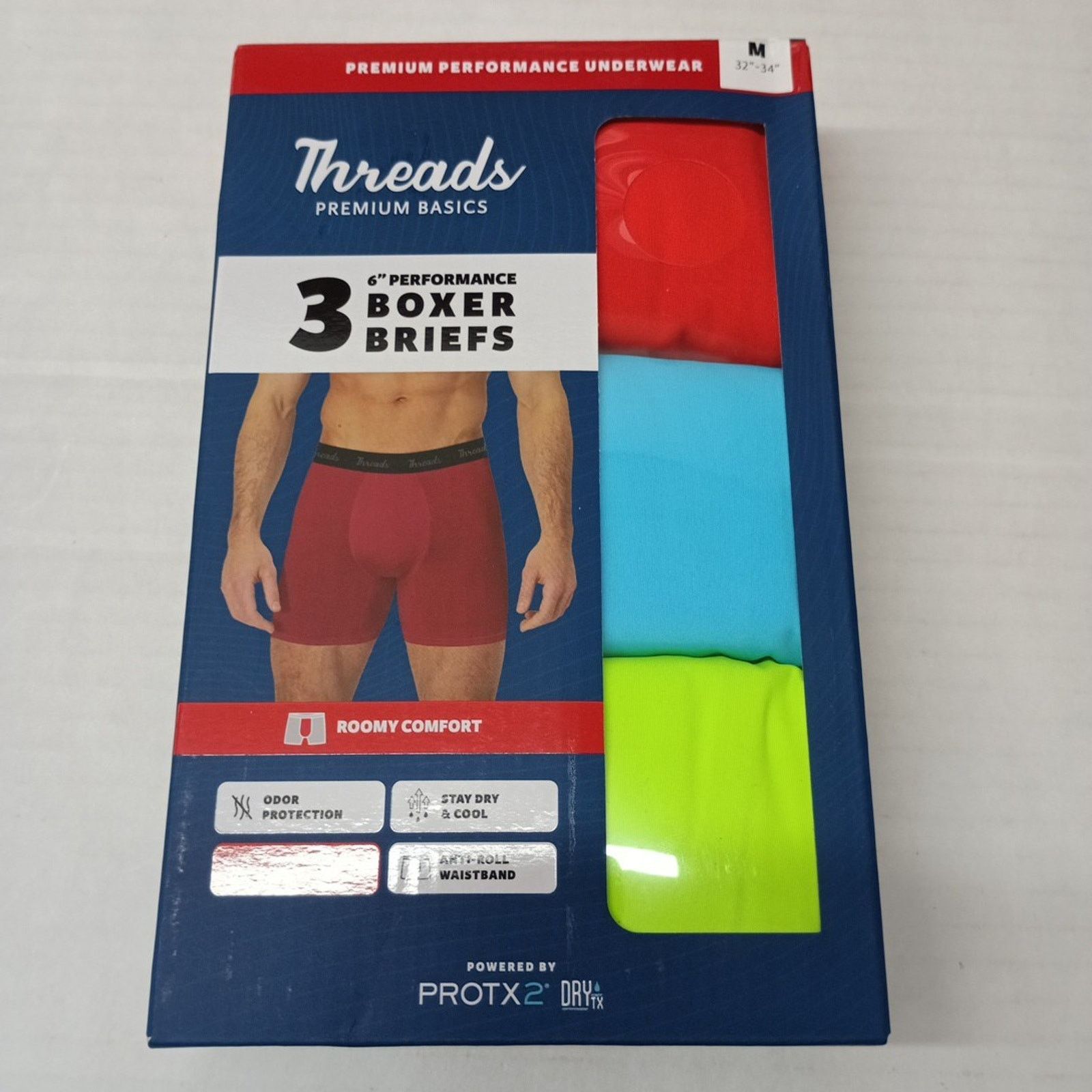Other Threads Men's Underwear, 6" Boxer Briefs 3-Pack M 32"-34" Size 32 - 1 Thumbnail