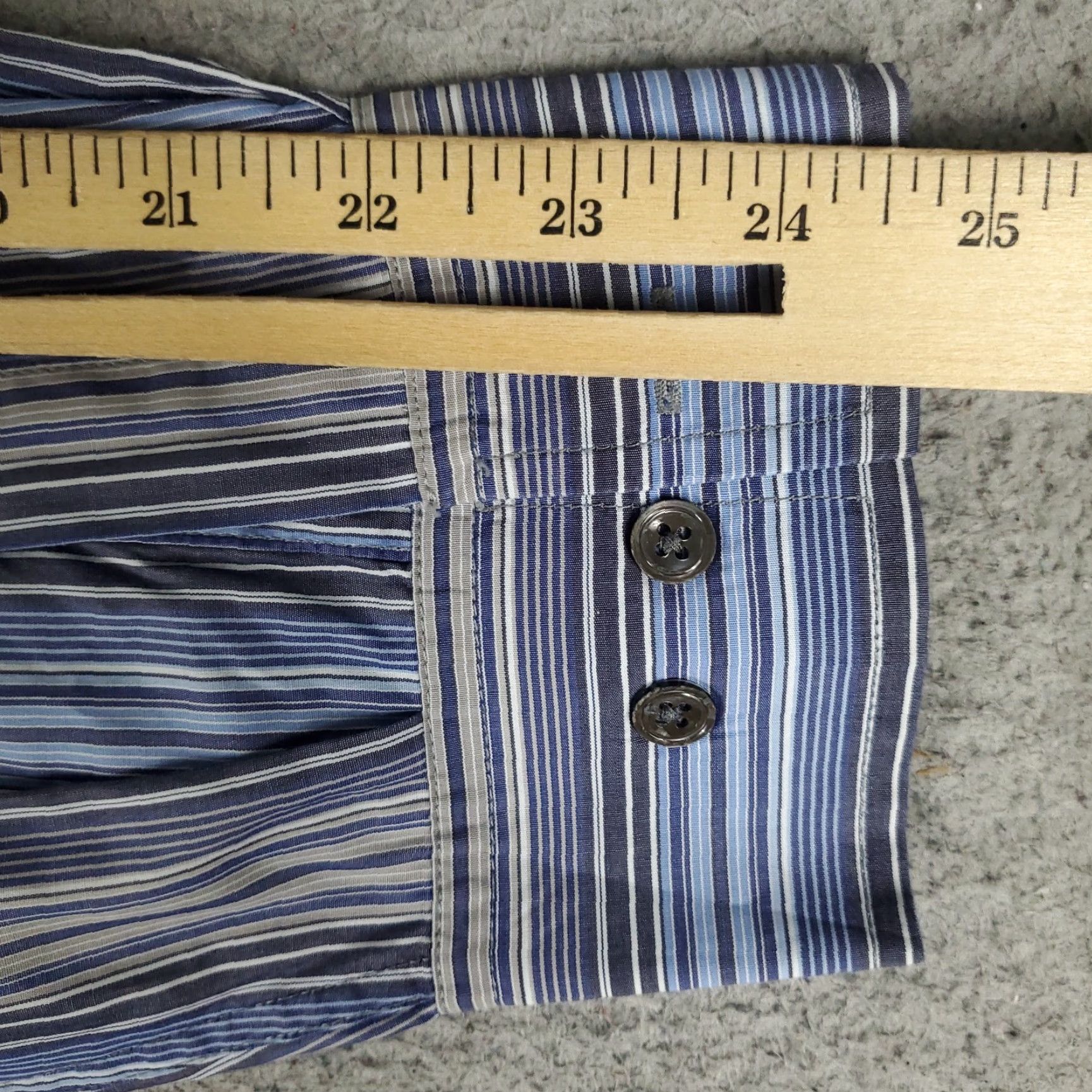 Faconnable Façonnable Shirt Mens XL Blue Striped Button-Up Long Sleeve Casual Business Comfort Regular Men’s XL Blue Striped Button-Up Shirt Size US XL / EU 56 / 4 - 6 Thumbnail