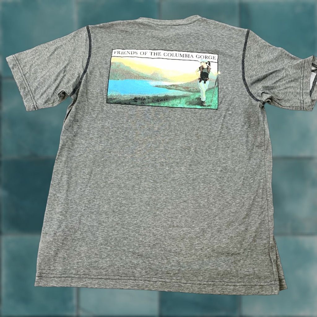 Vintage Columbia T Shirt Mens Medium Gray Friends Of The Columbia Gorge Graphic Hiking Gorge Fans Mens Short Sleeve Crew Neck Size US M / EU 48-50 / 2 - 1 Thumbnail