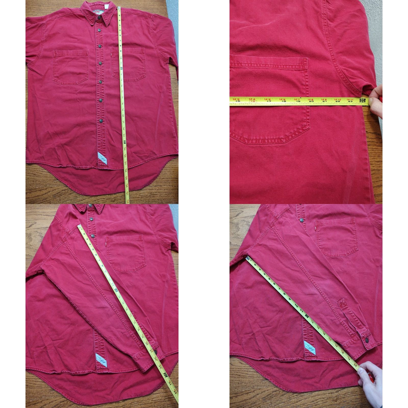 Levi's VINTAGE Levi's Button-Up Shirt Mens Large Red Heavy Canvas Long Sleeve Size US M / EU 48-50 / 2 - 8 Thumbnail