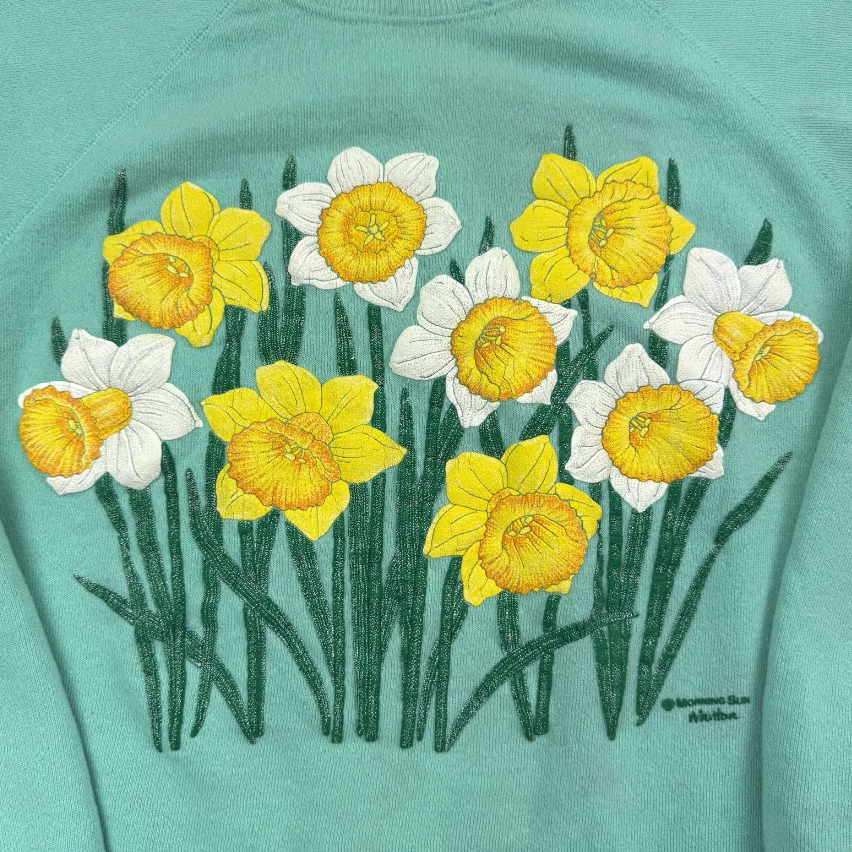 Vintage VINTAGE Morning Star Sweatshirt Womens Medium Green Nature 90s Outdoor Activewear Size M / US 6-8 / IT 42-44 - 2 Thumbnail