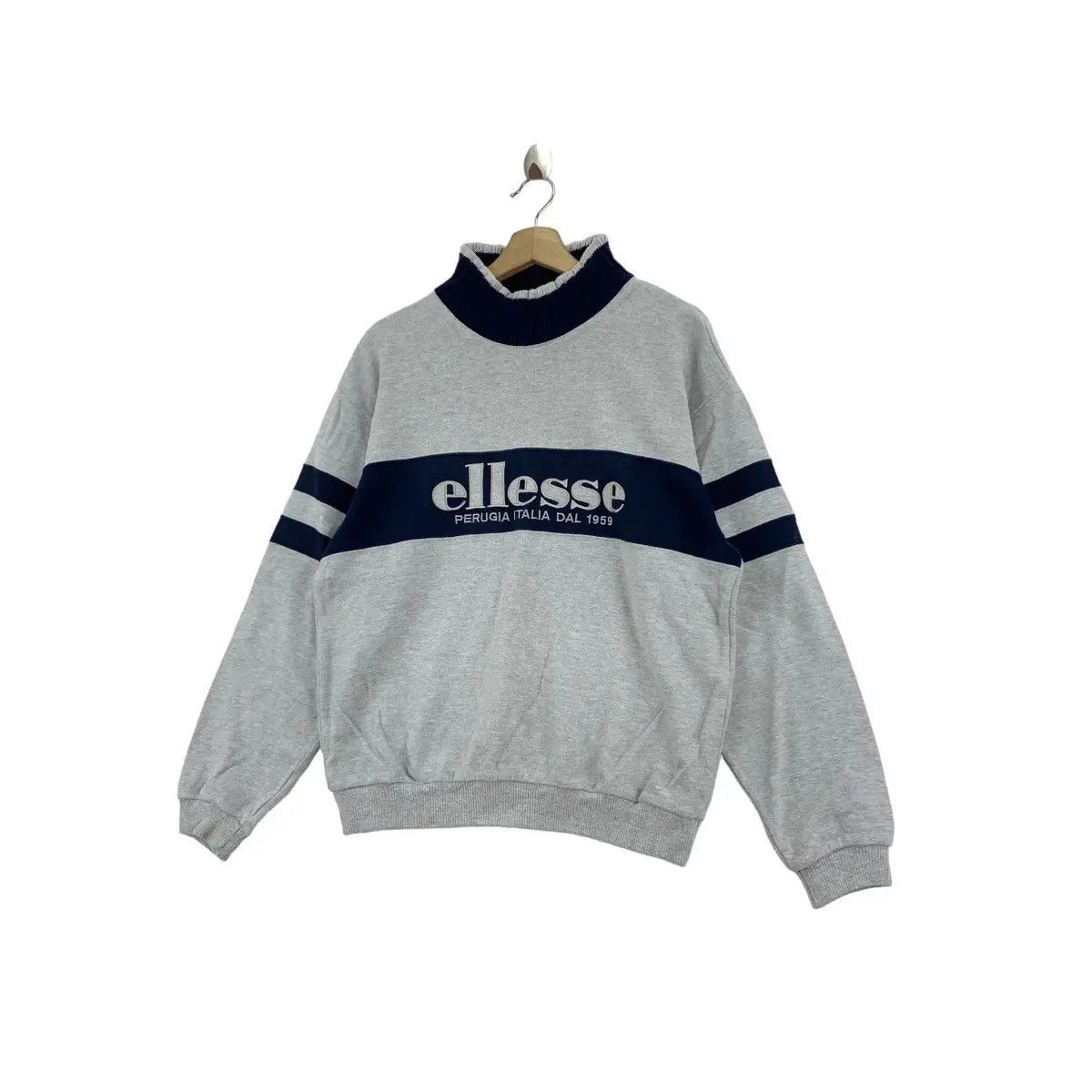 Ellesse Vintage 90’ ELLESSE PERUGIA ITALIA Turtle Neck Striped Size M / US 6-8 / IT 42-44 - 4 Thumbnail