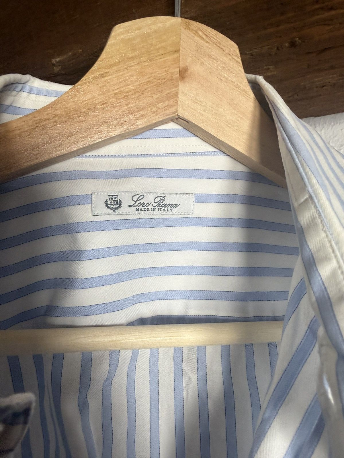 Loro Piana Loro Piana Blue White Striped Cotton Dress Shirt M/L 15¾ 40 Size US M / EU 48-50 / 2 - 2 Thumbnail