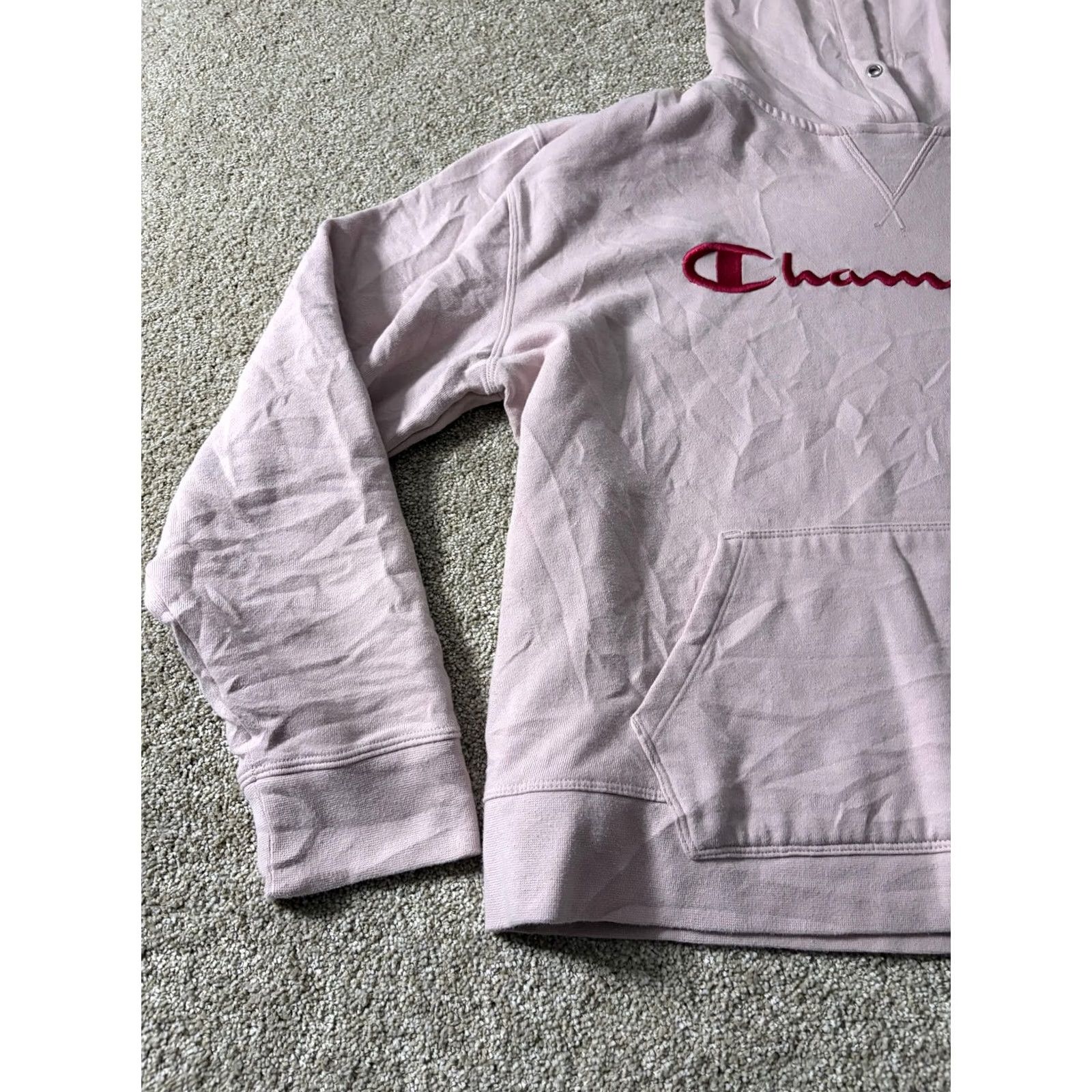 Champion Champion Hoodie Womens XL Pink Fleece Pullover Embroidered Logo Sweatshirt Size XL / US 12-14 / IT 48-50 - 2 Thumbnail