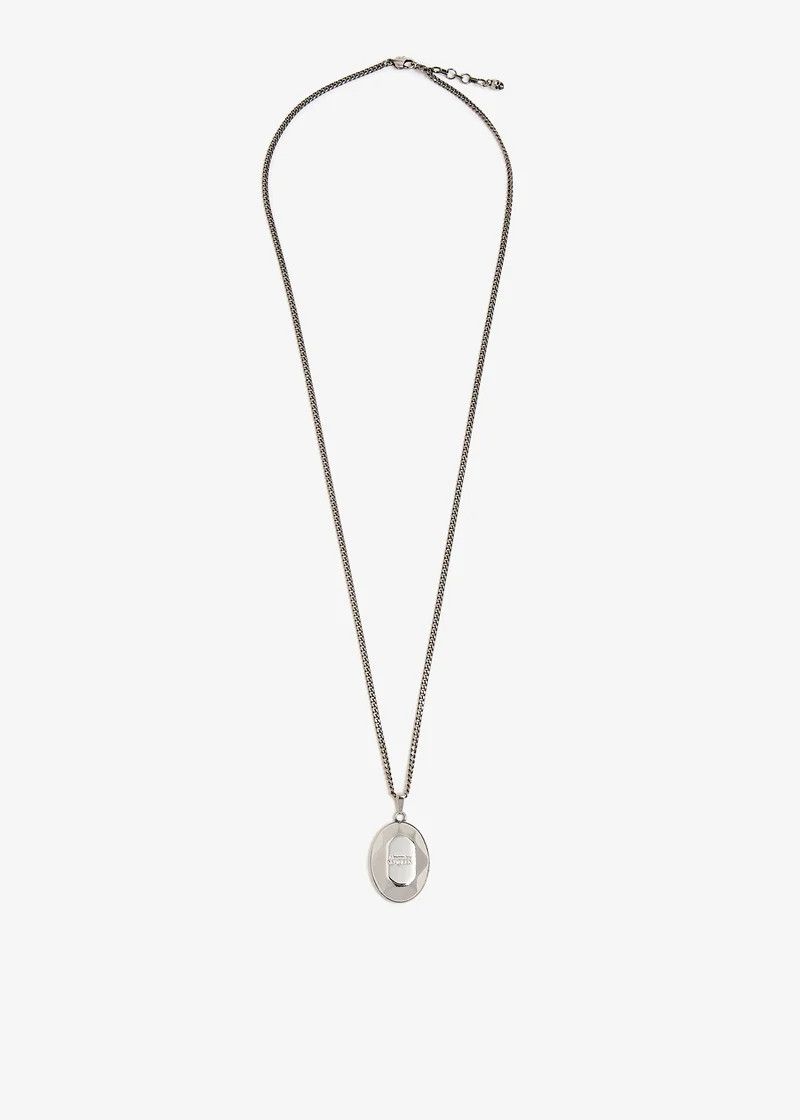 Alexander McQueen o1w1db10725 Size:OS/The Faceted Stone Necklace in Silver Size ONE SIZE - 1 Thumbnail