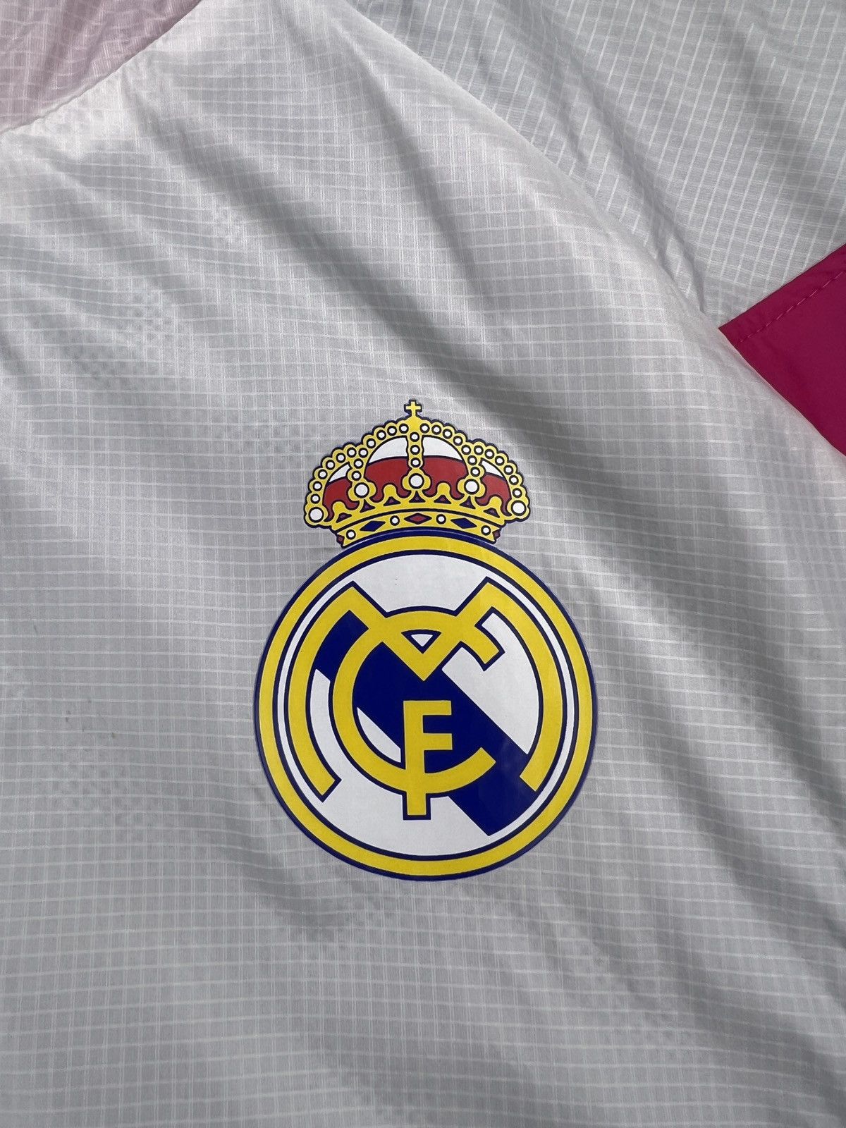 Adidas Rare Adidas Real Madrid Anthem Jacket White Pink Black M Size US M / EU 48-50 / 2 - 4 Thumbnail