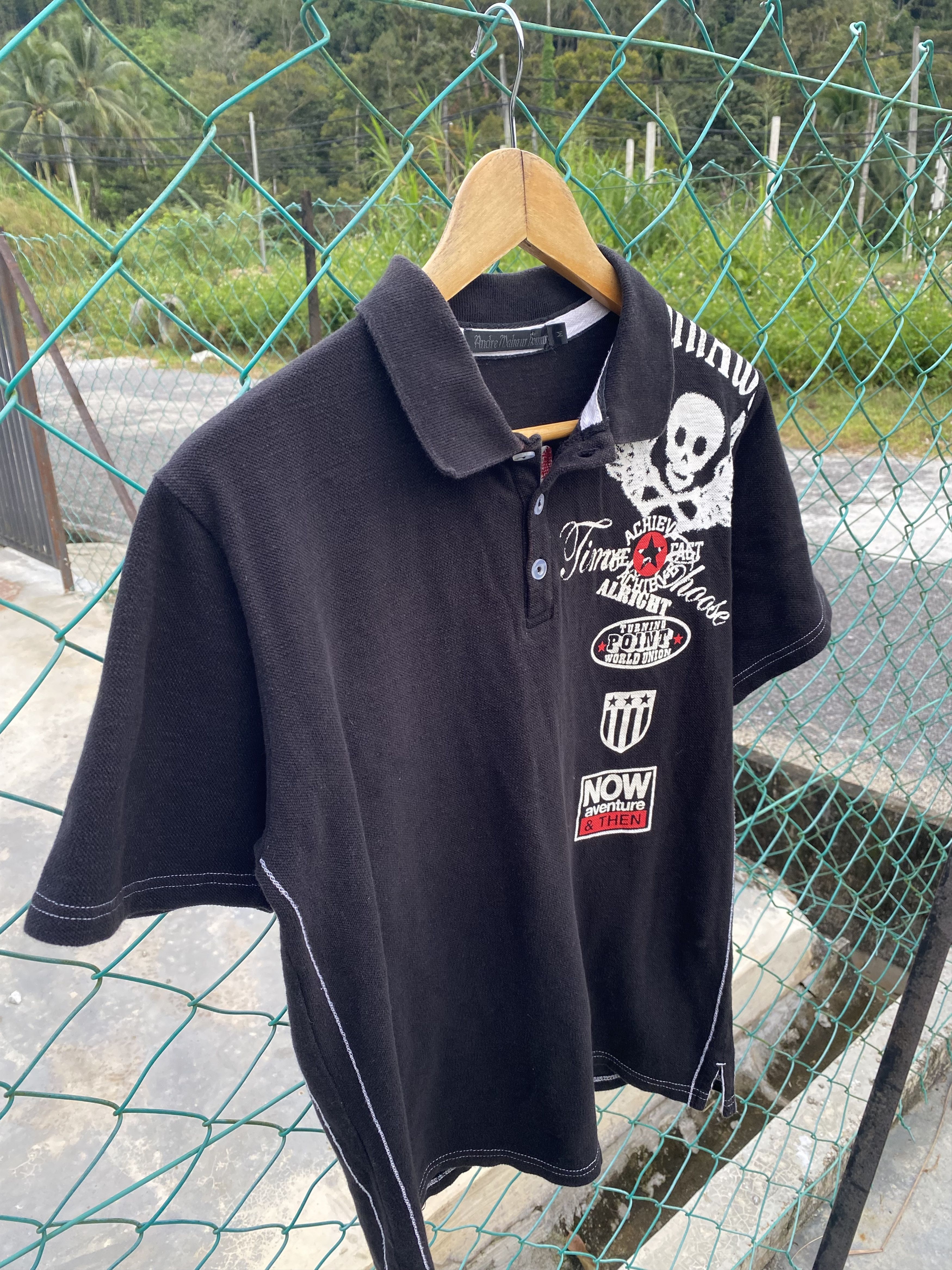 Japanese Brand Andre Malraur Homme skull polos Size US M / EU 48-50 / 2 - 4 Thumbnail