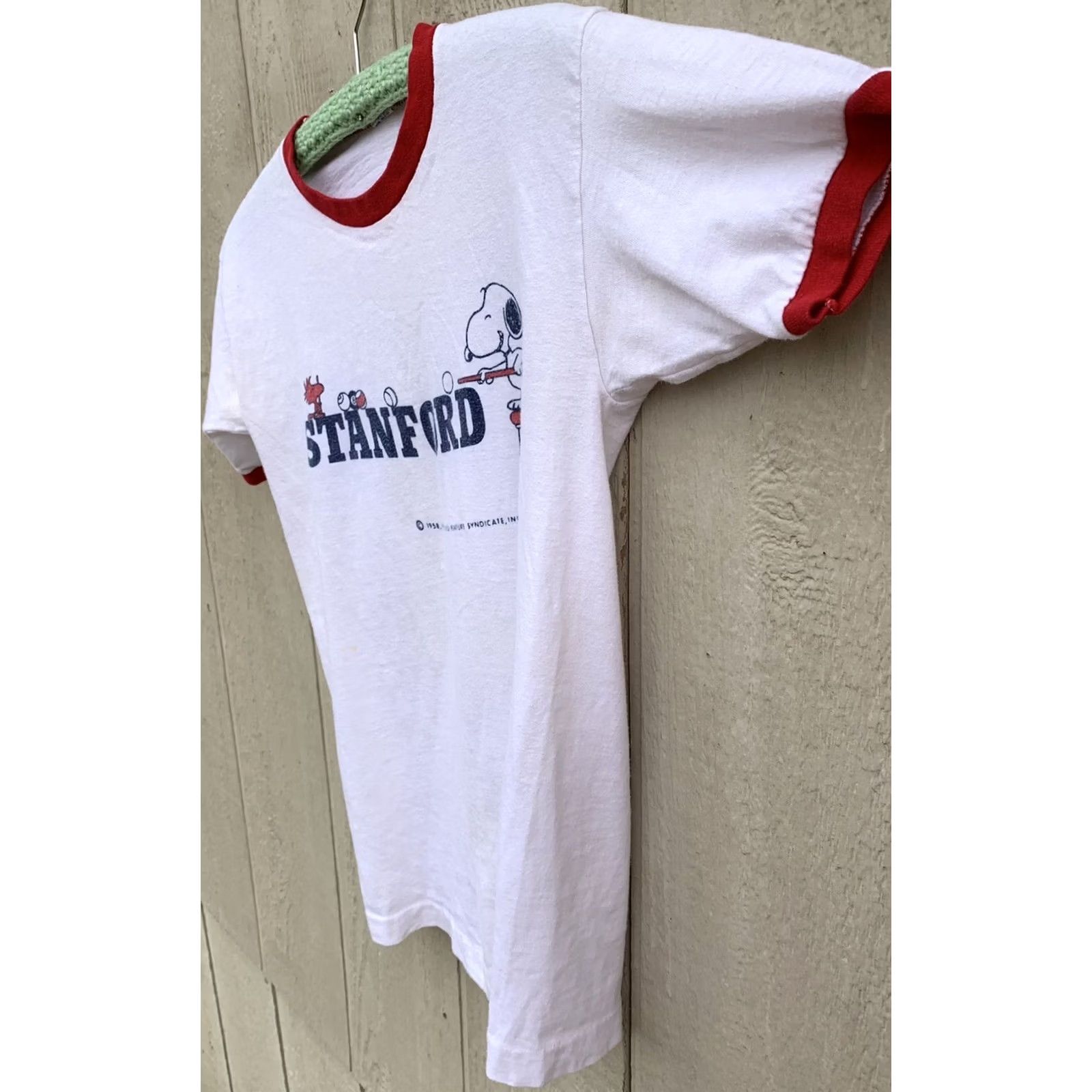 Champion VINTAGE Champion Stanford ringer tee T-Shirt Snoopy Peanuts Pool Game Champion blue bar M Mens Shirts Theme California Cartoon University Size US M / EU 48-50 / 2 - 7 Thumbnail