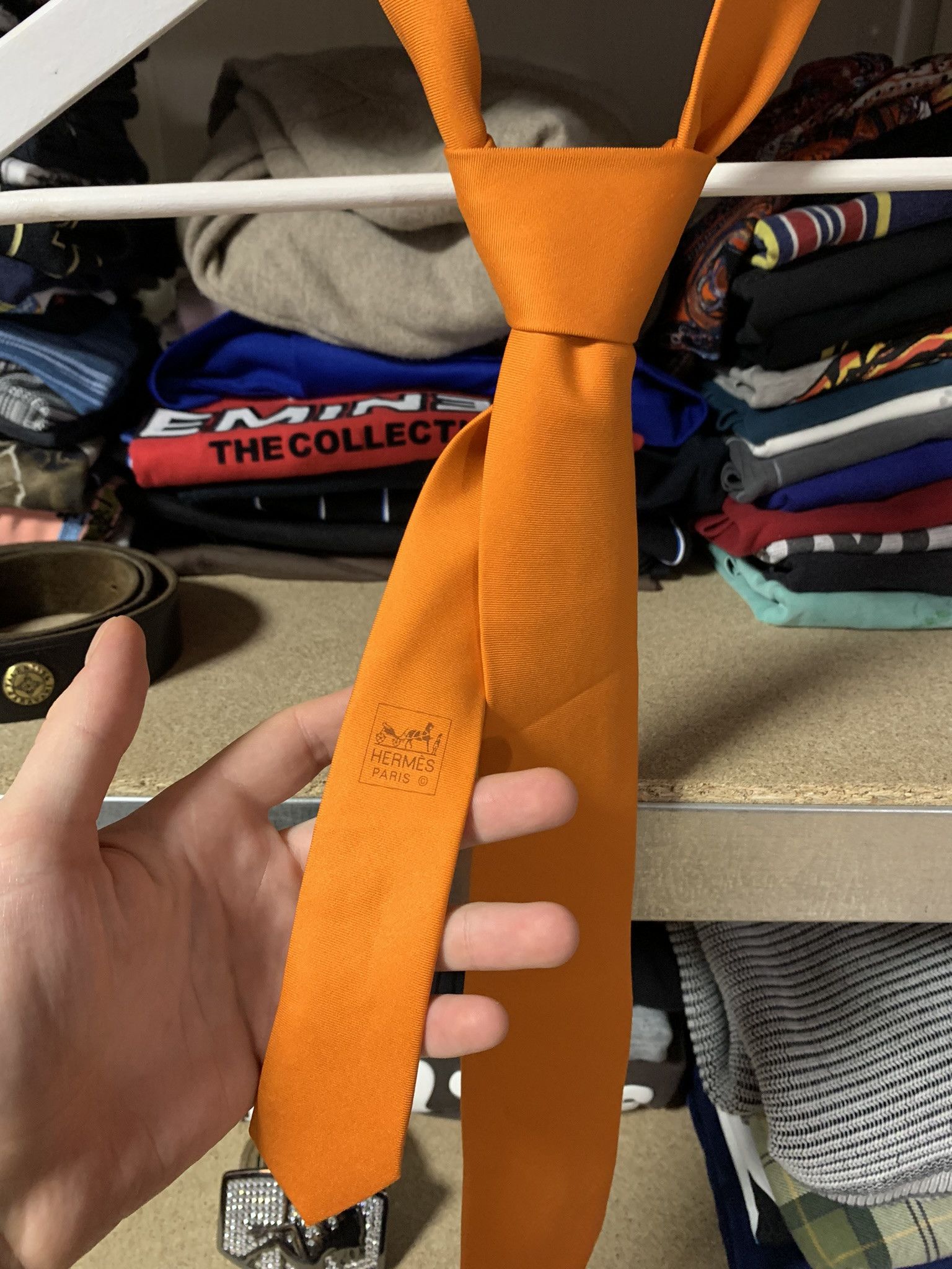 Hermes Hermes Men's Silk Tie Chaine d'Ancre Pattern 145805 SA Size ONE SIZE - 2 Thumbnail