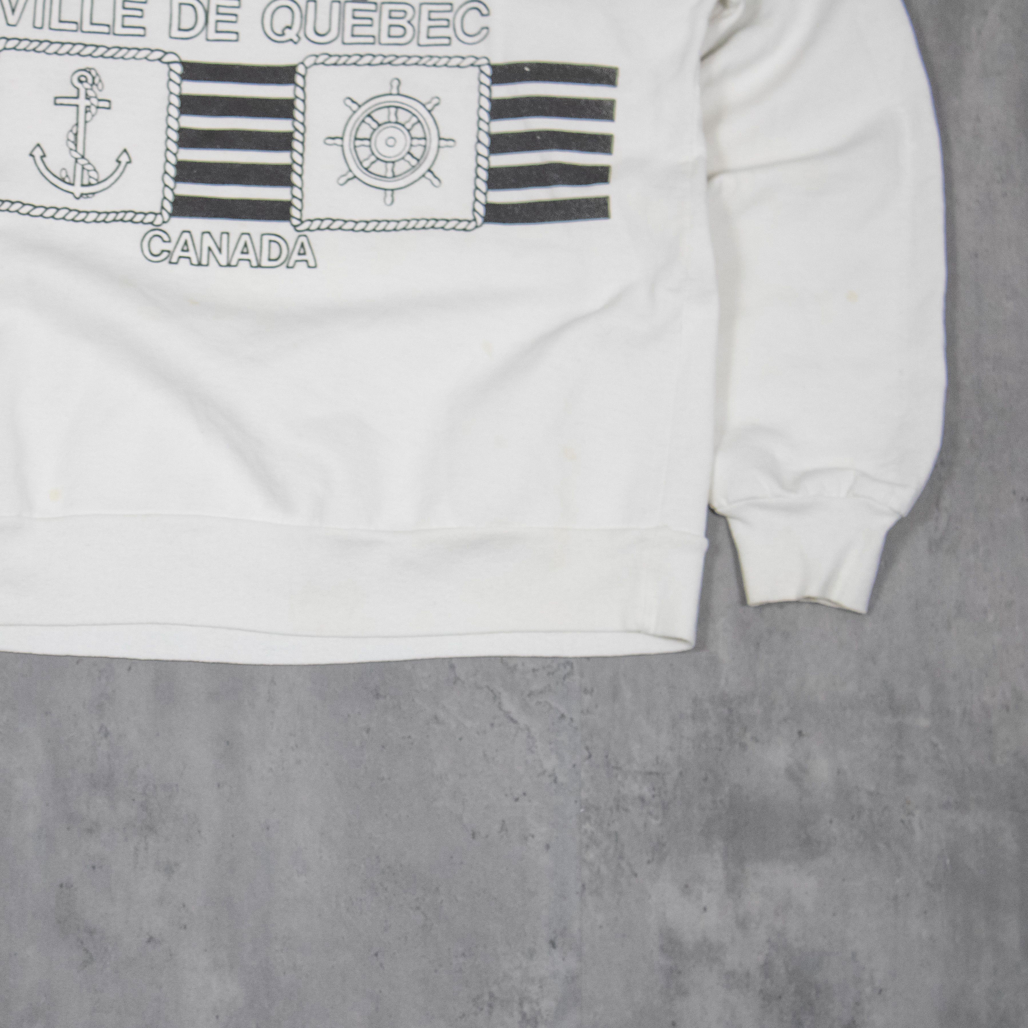 Vintage Vintage 1980's Ville De Quebec Half Zip Grey Sweater Size US L / EU 52-54 / 3 - 4 Thumbnail